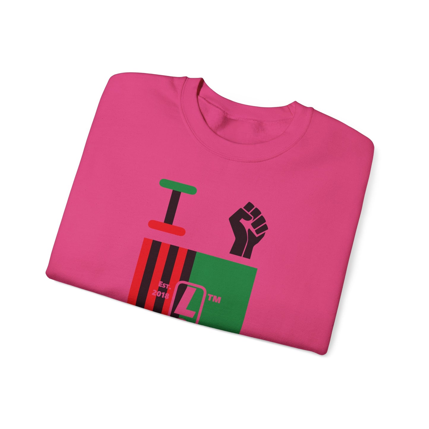 I Fist LongD negative flag Hyde Park upright logo crewneck sweatshirt
