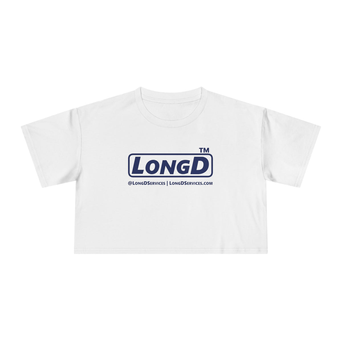 LongD Tag-domain positive official basic logo crop tee
