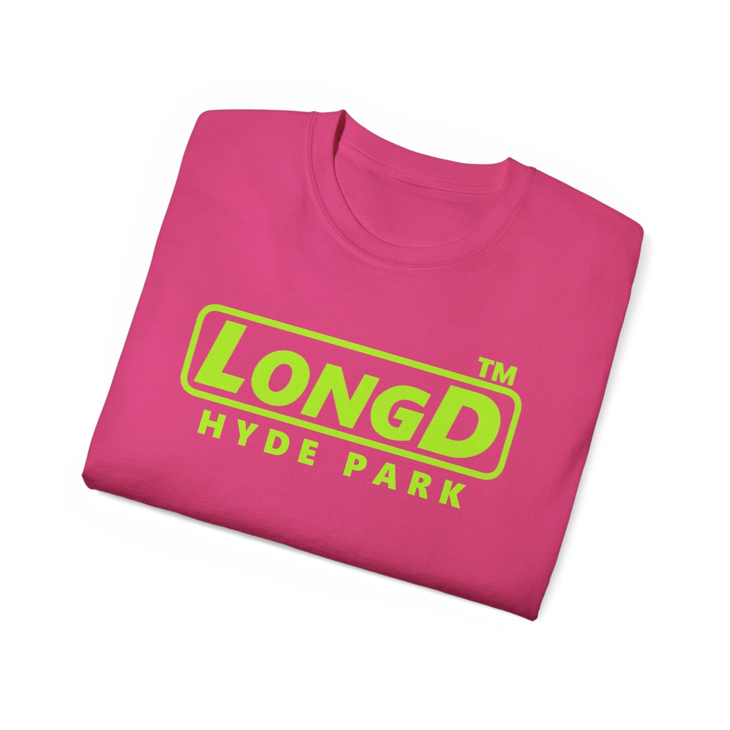 LongD® positive lime green Hyde Park Logo Cotton Tee
