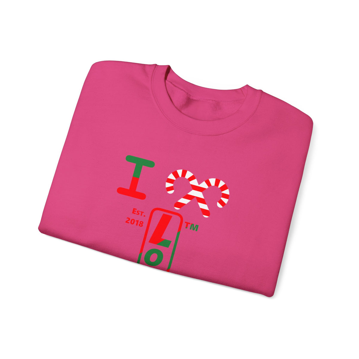 I candy cane LongD Chicago positive upright pixel-weighted 4-striped logo crewneck sweatshirt