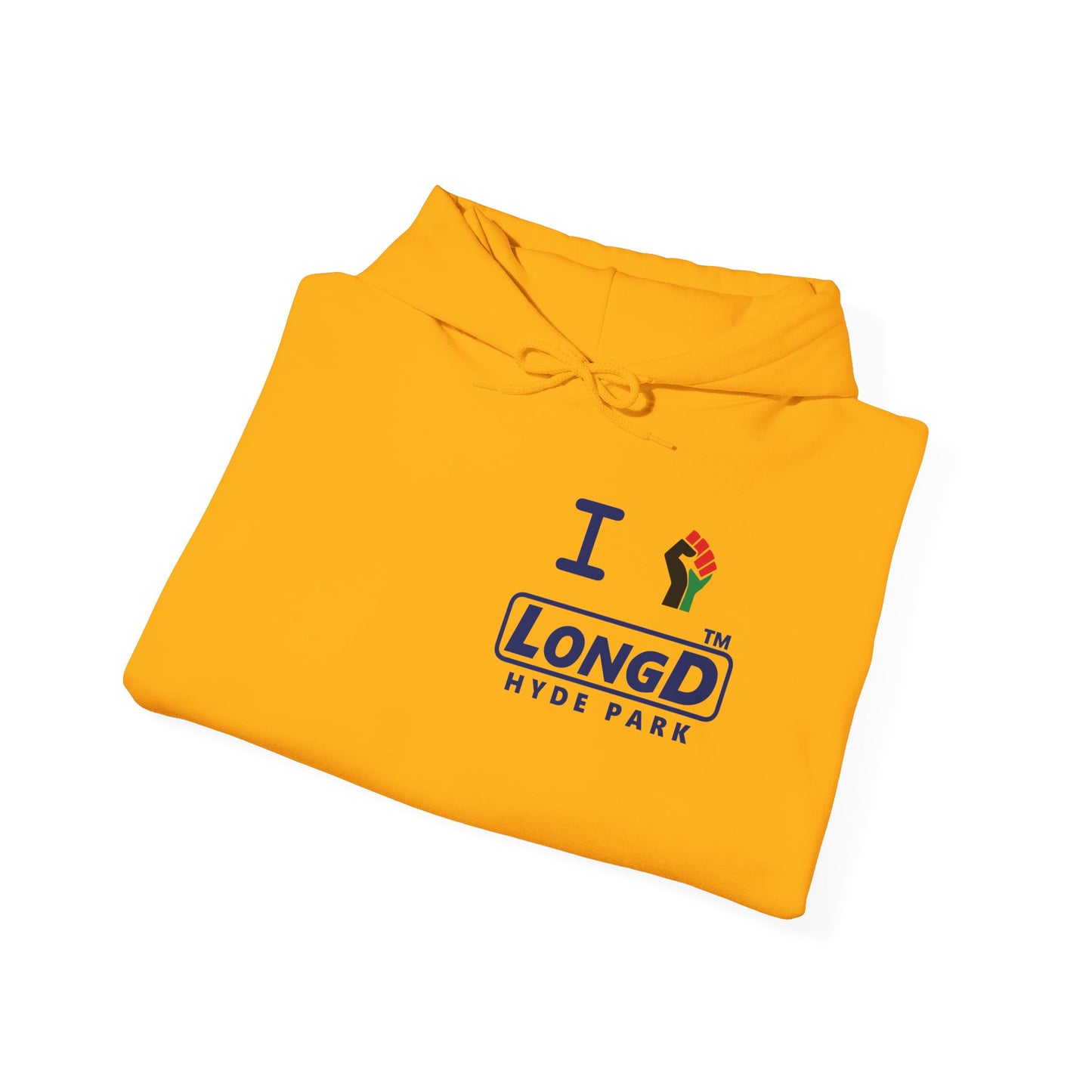 I fist LongD® basic official 4-print single-breasted Hyde Park logo Hoodie (Juneteenth colors)
