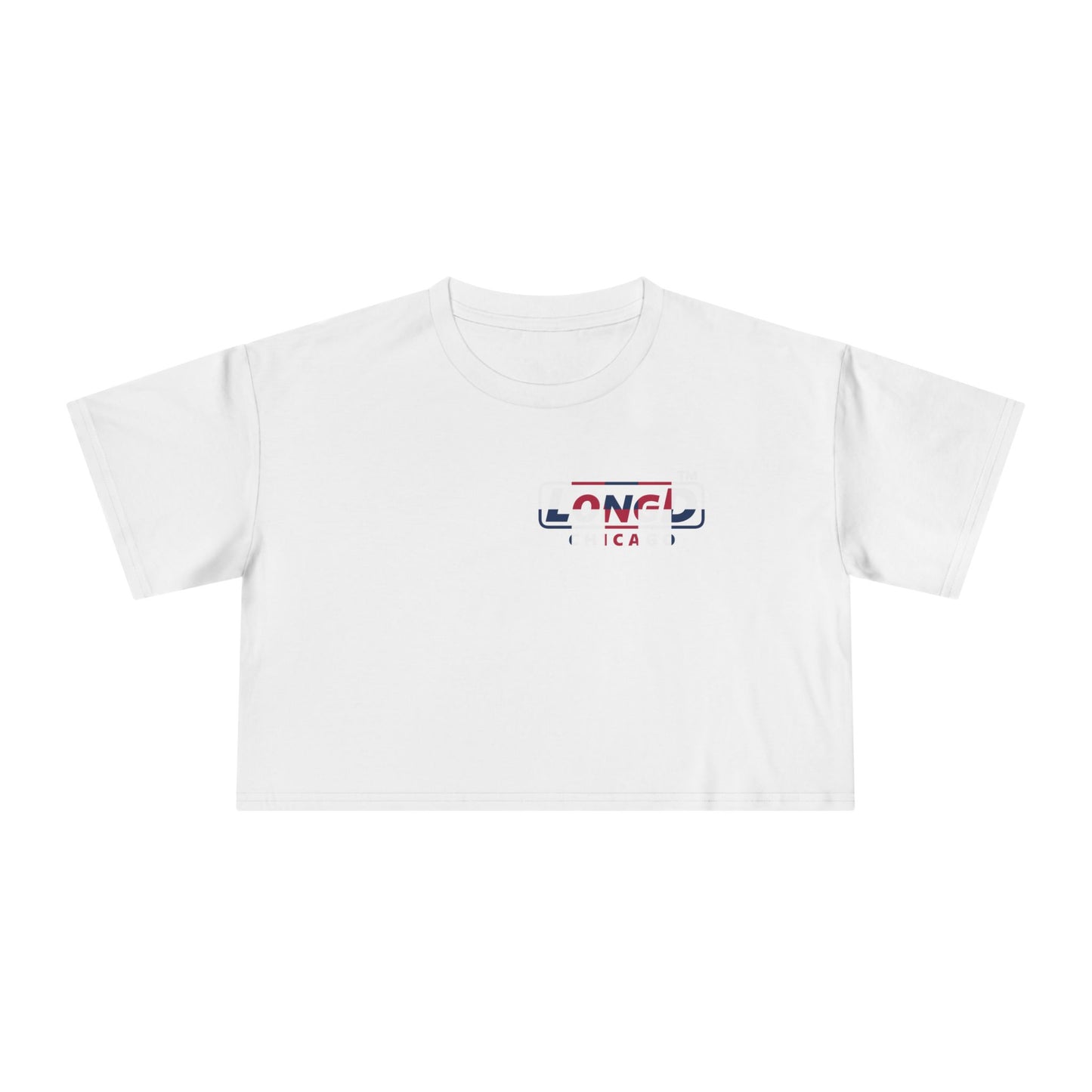 LongD positive 2x5 single-breasted front-back Chicago Logo Crop Tee (Patriotic colors)