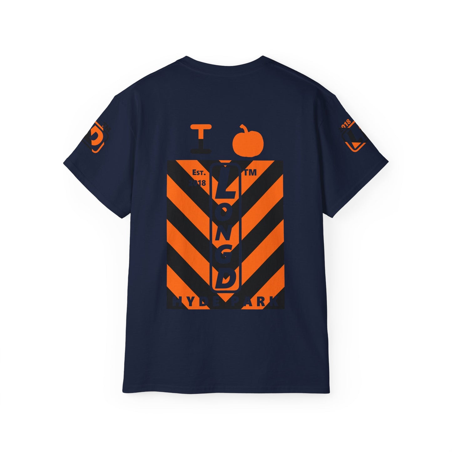 I pumpkin LongD Hyde Park negative upright downward chevron 4-print logo cotton tee
