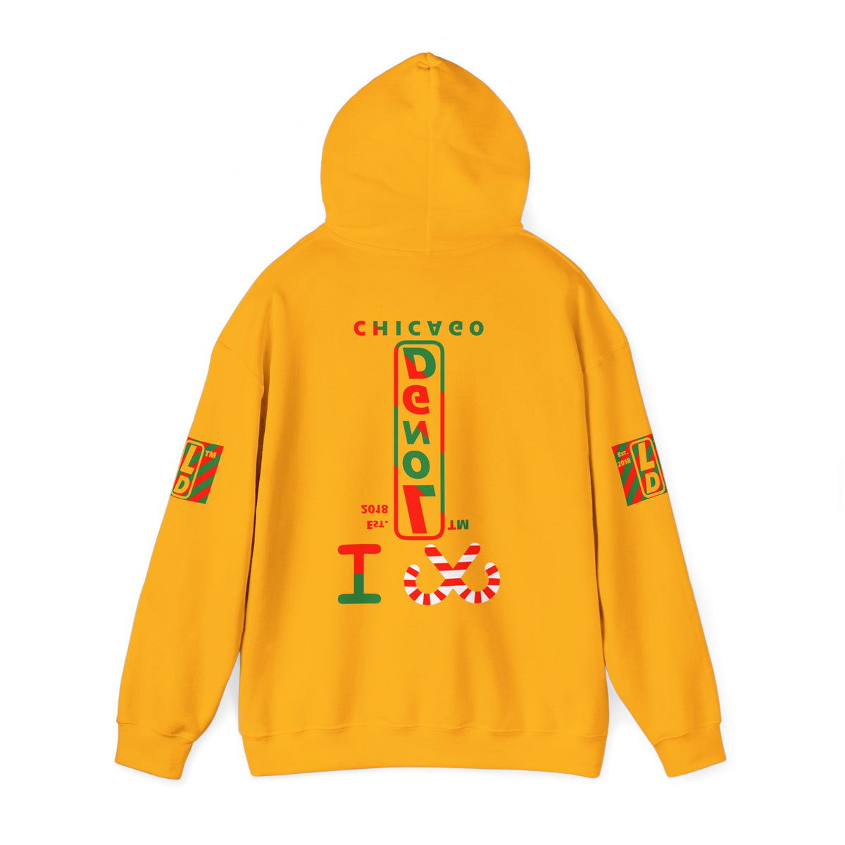 I candy cane LongD Chicago positive upright pixel-weighted 4-striped 4-print logo hoodie