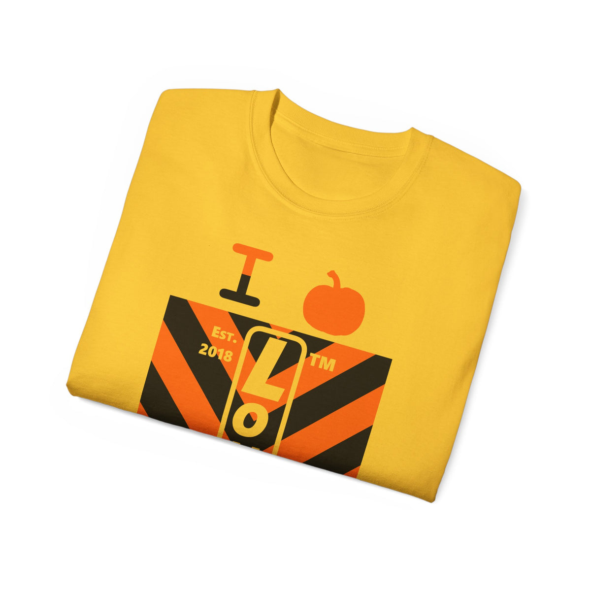 I pumpkin LongD Tag negative upright downward chevron 4-print logo cotton tee
