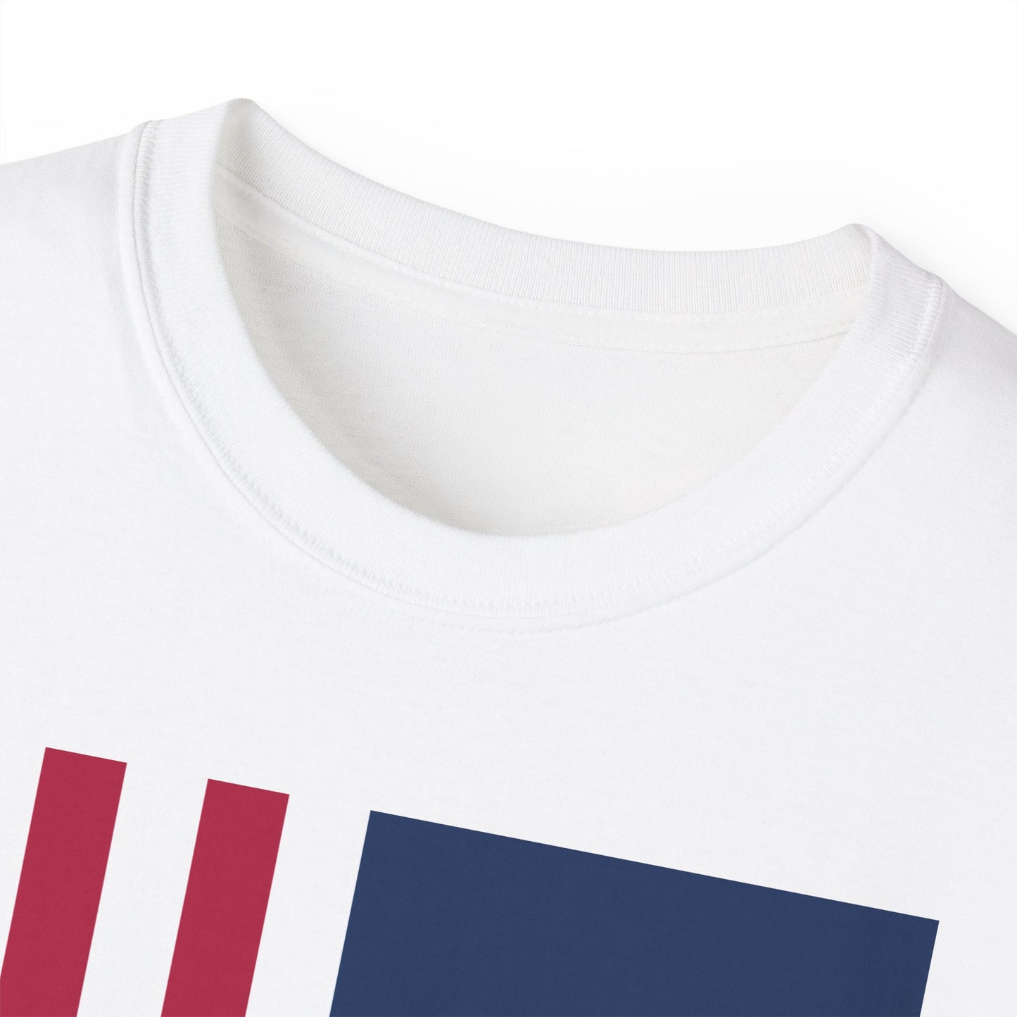 LongD cotton tee negative cropped flag Hyde Park upright logo (Patriotic colors)