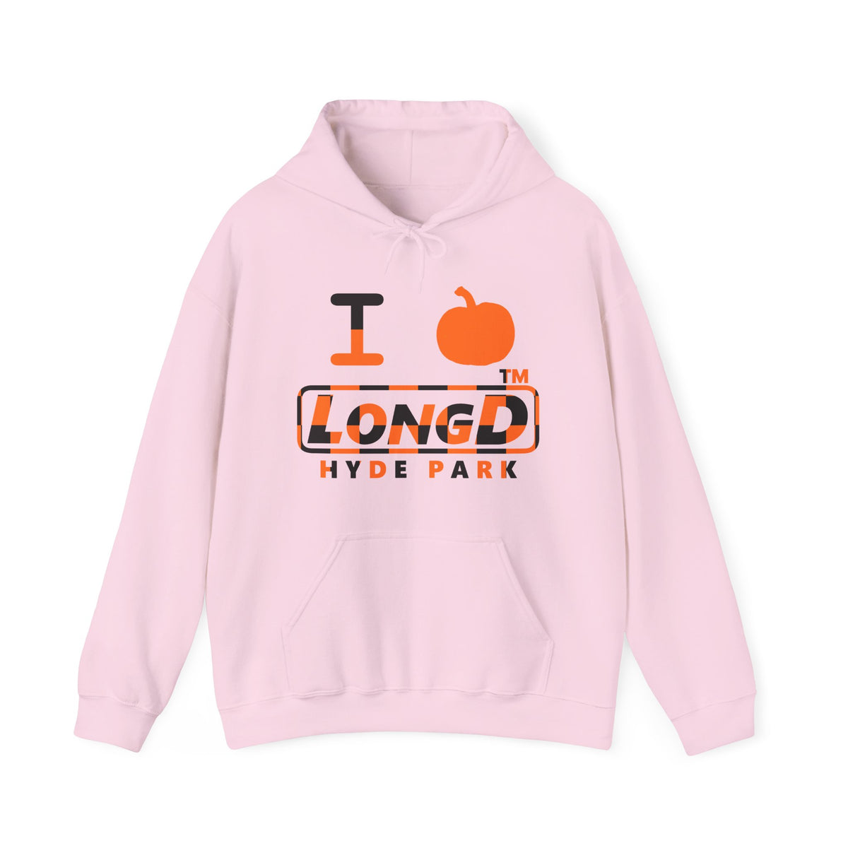 I pumpkin LongD Hyde Park positive checkered logo hoodie