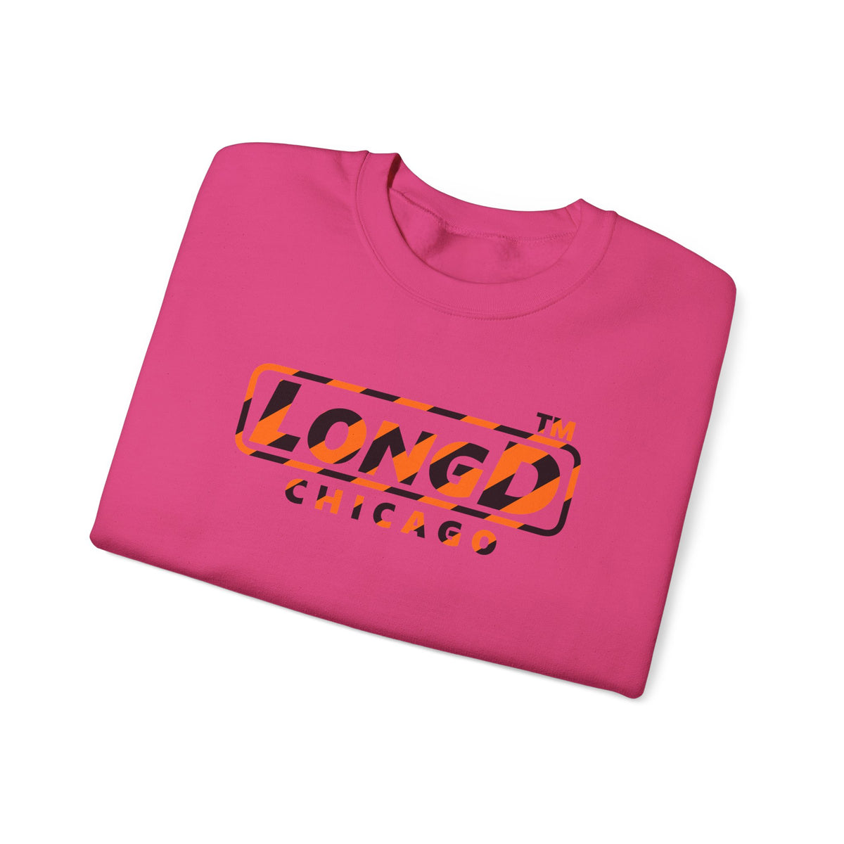 LongD Chicago positive 12-striped 4-print logo (Halloween colors) crewneck sweatshirt