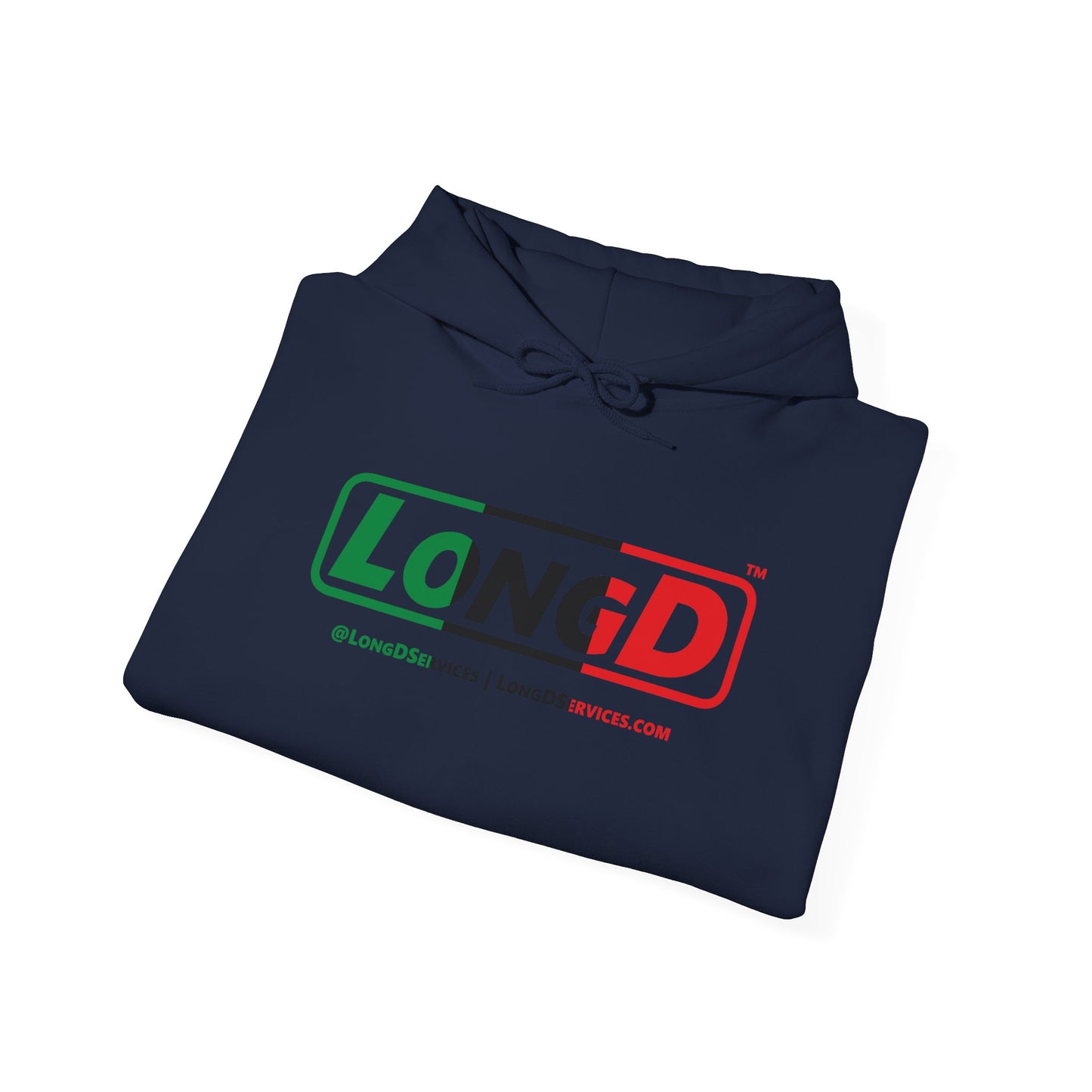 LongD® Logo Hoodie with Juneteenth positive thirds text