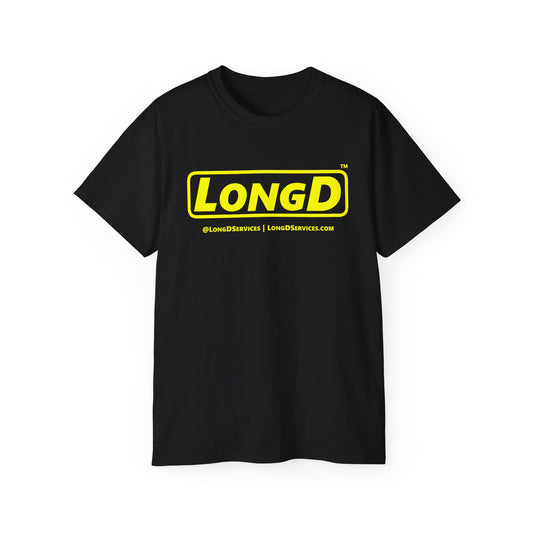 LongD® Logo Cotton Tee (Mardi Gras colored shirts with yellow text)