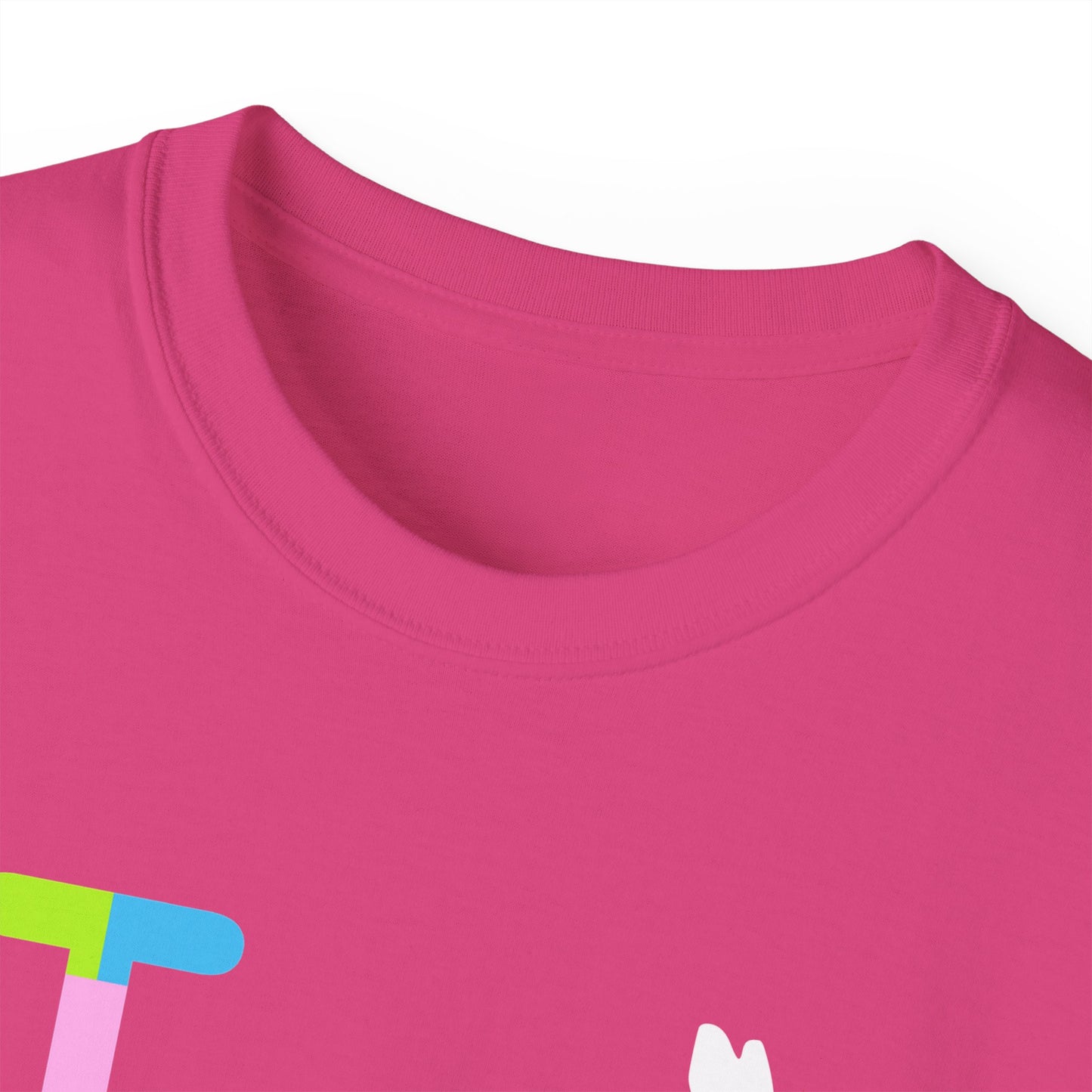 I Bunny LongD® positive horizontal striped Tag-domain Logo Cotton Tee