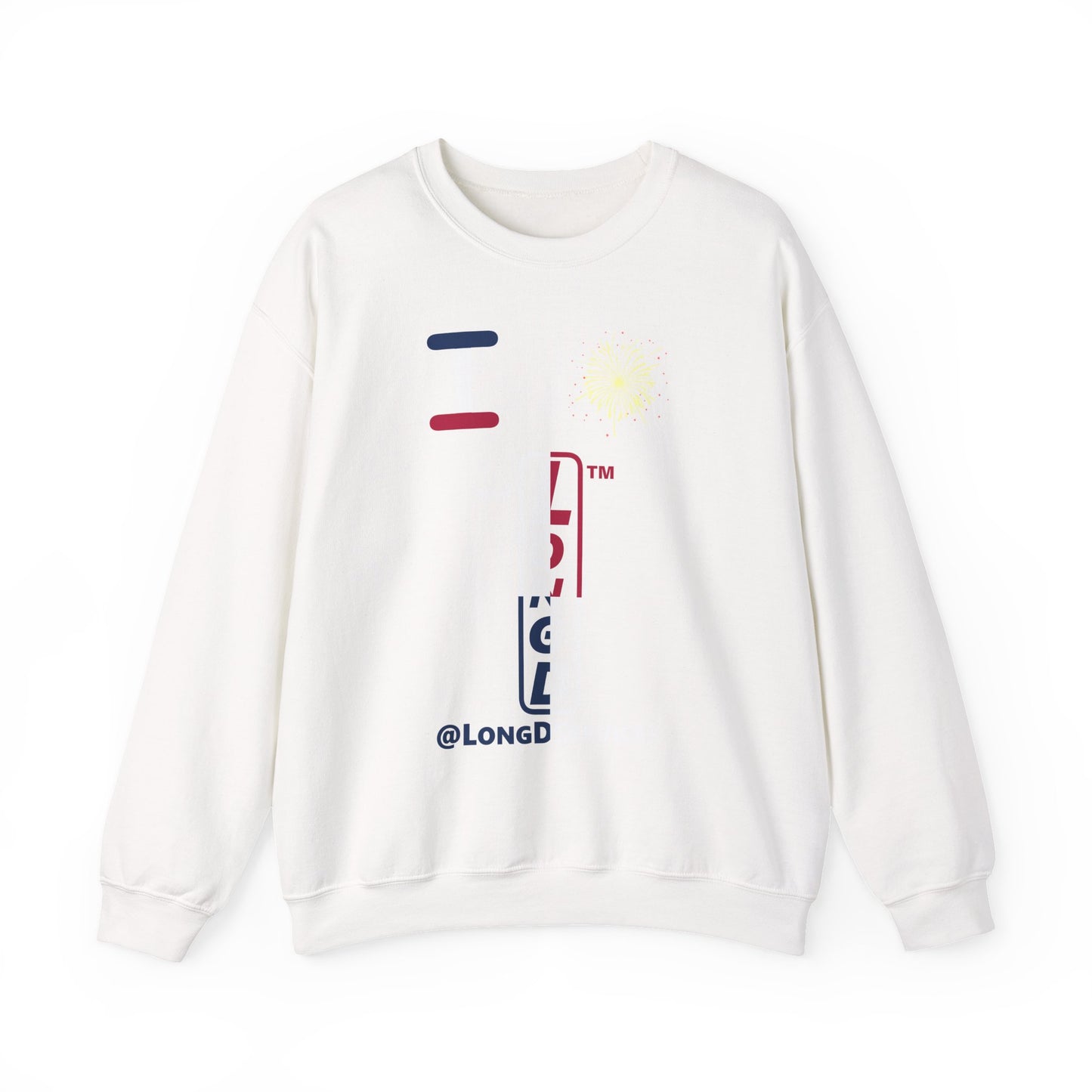I Burst LongD positive quarters tag upright logo crewneck sweatshirt