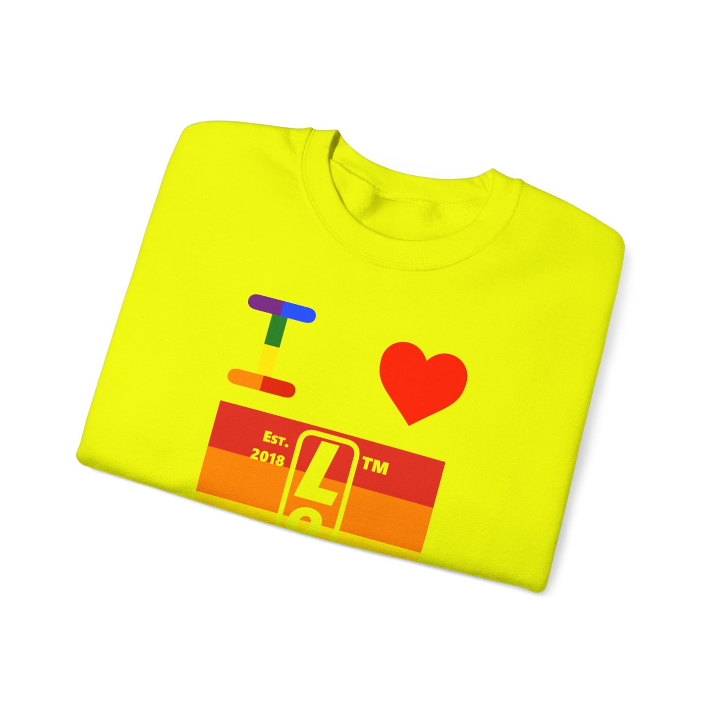I Luv LongD negative horizontal 6-striped Chicago upright logo crewneck sweatshirt