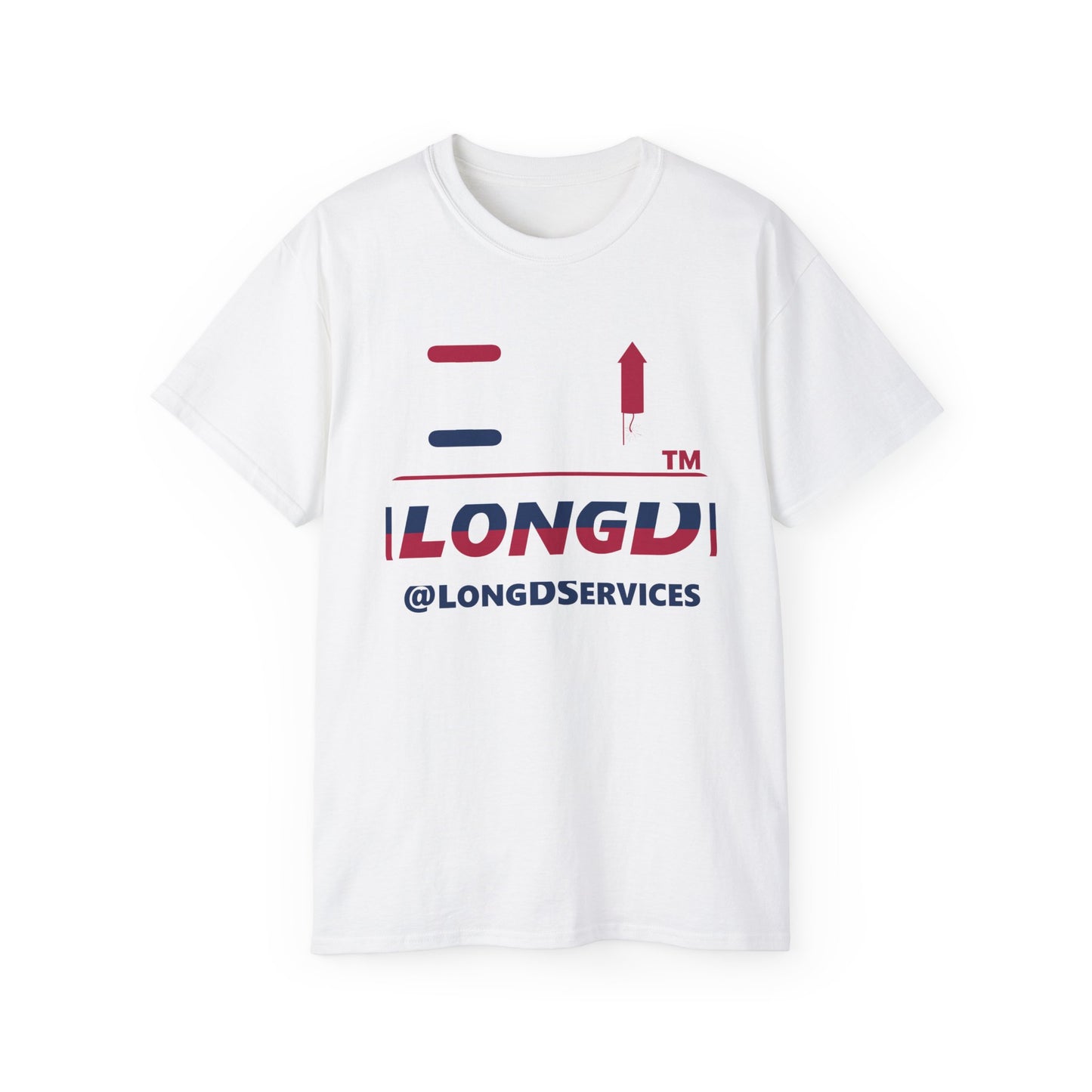 I firecracker LongD positive horizontal 6-striped tag logo cotton tee