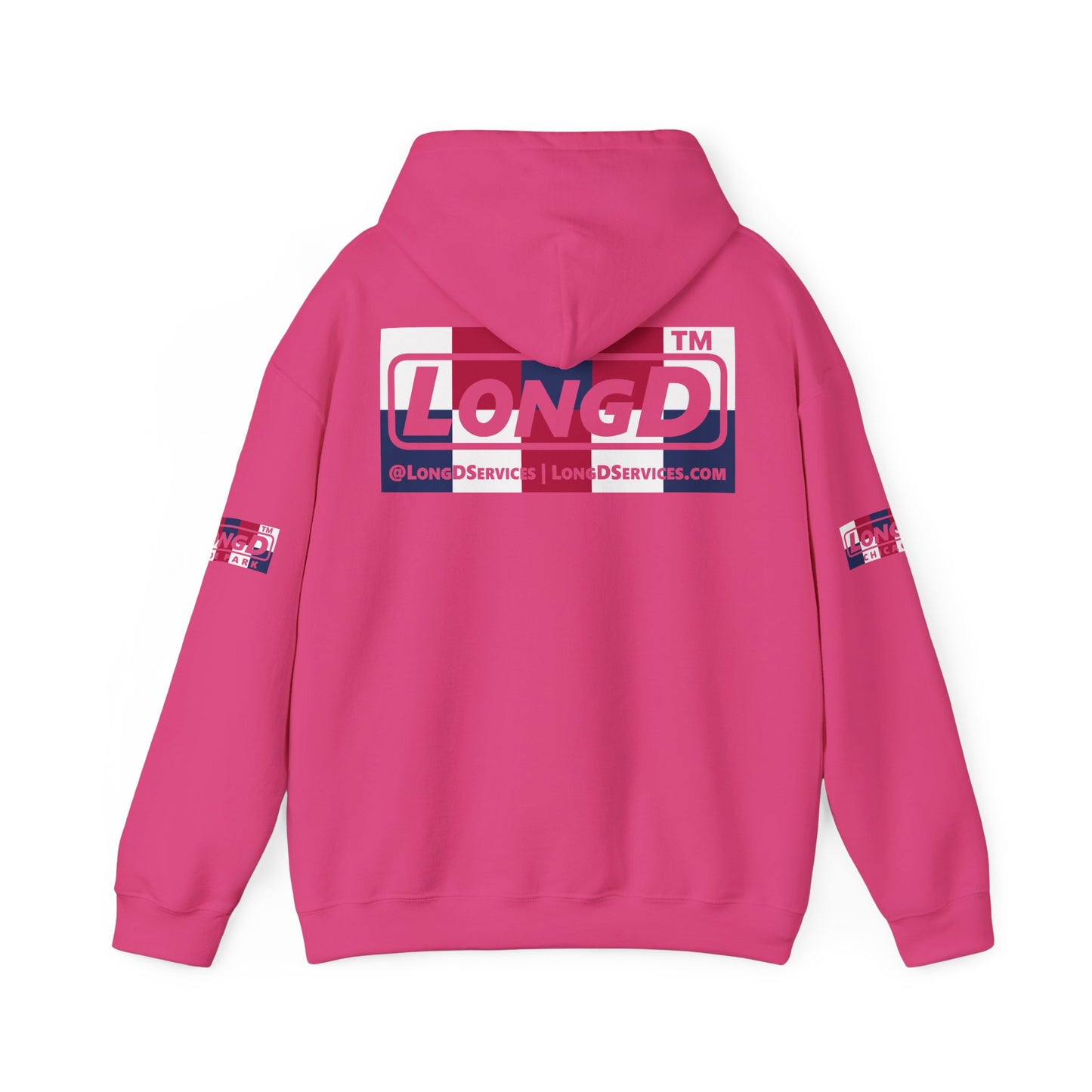 I firecracker LongD® negative 2x5 4-print single breasted tag logo hoodie