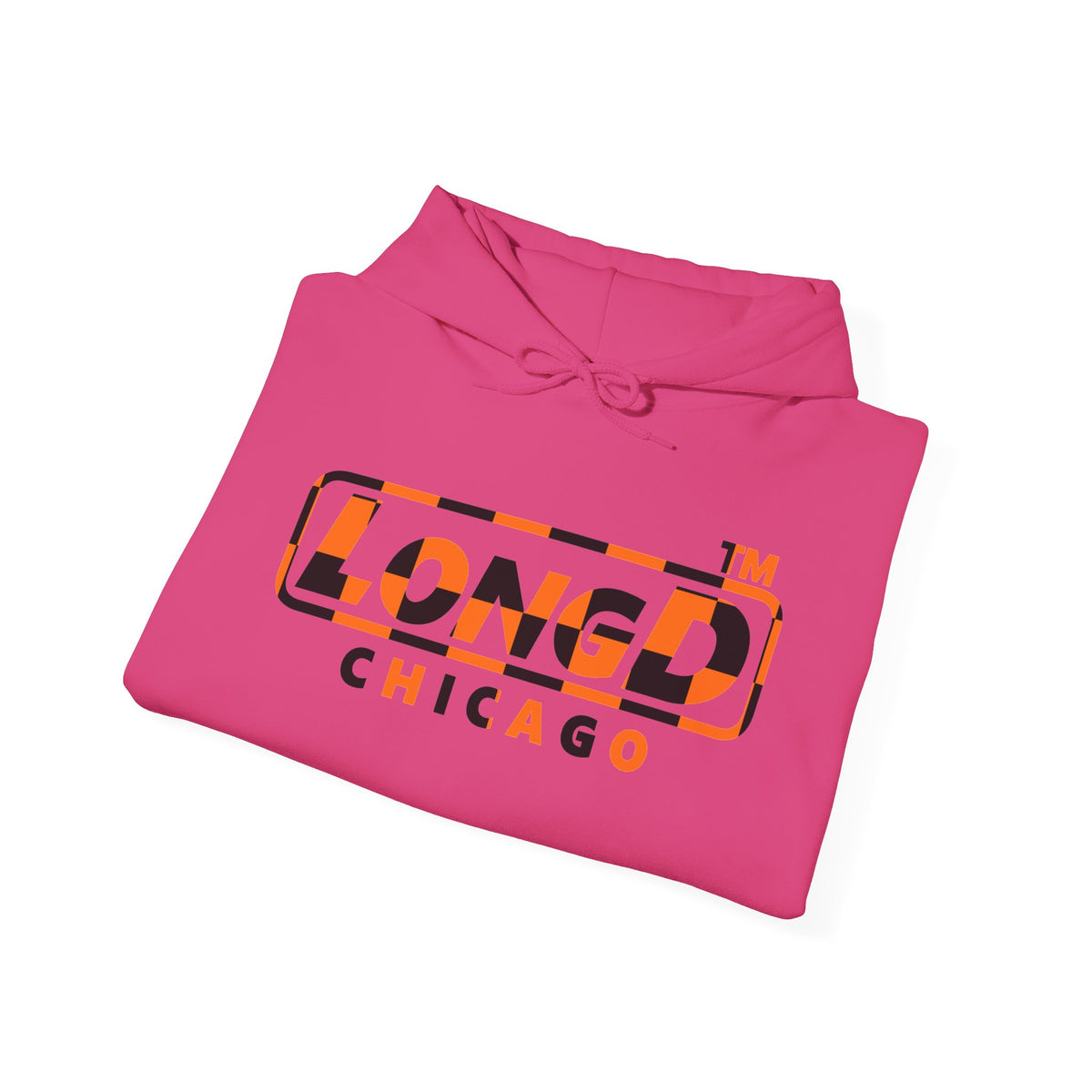 LongD Chicago positive checkered logo (Halloween colors) hoodie
