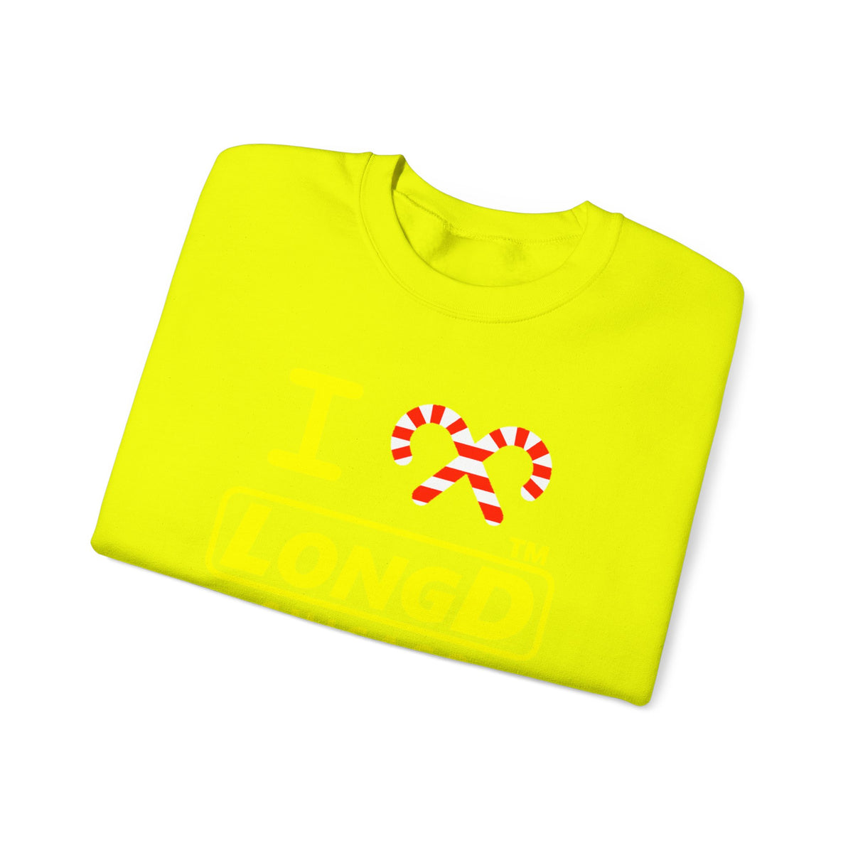 I candy cane LongD Chicago positive alternate basic yellow logo crewneck sweatshirt