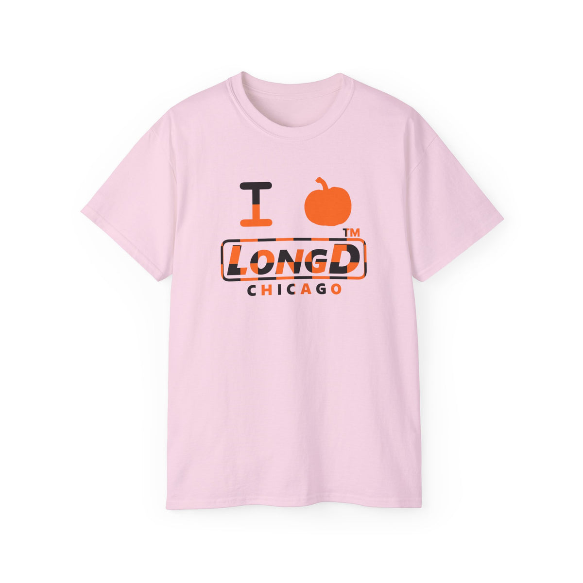 I pumpkin LongD Chicago positive checkered logo cotton tee