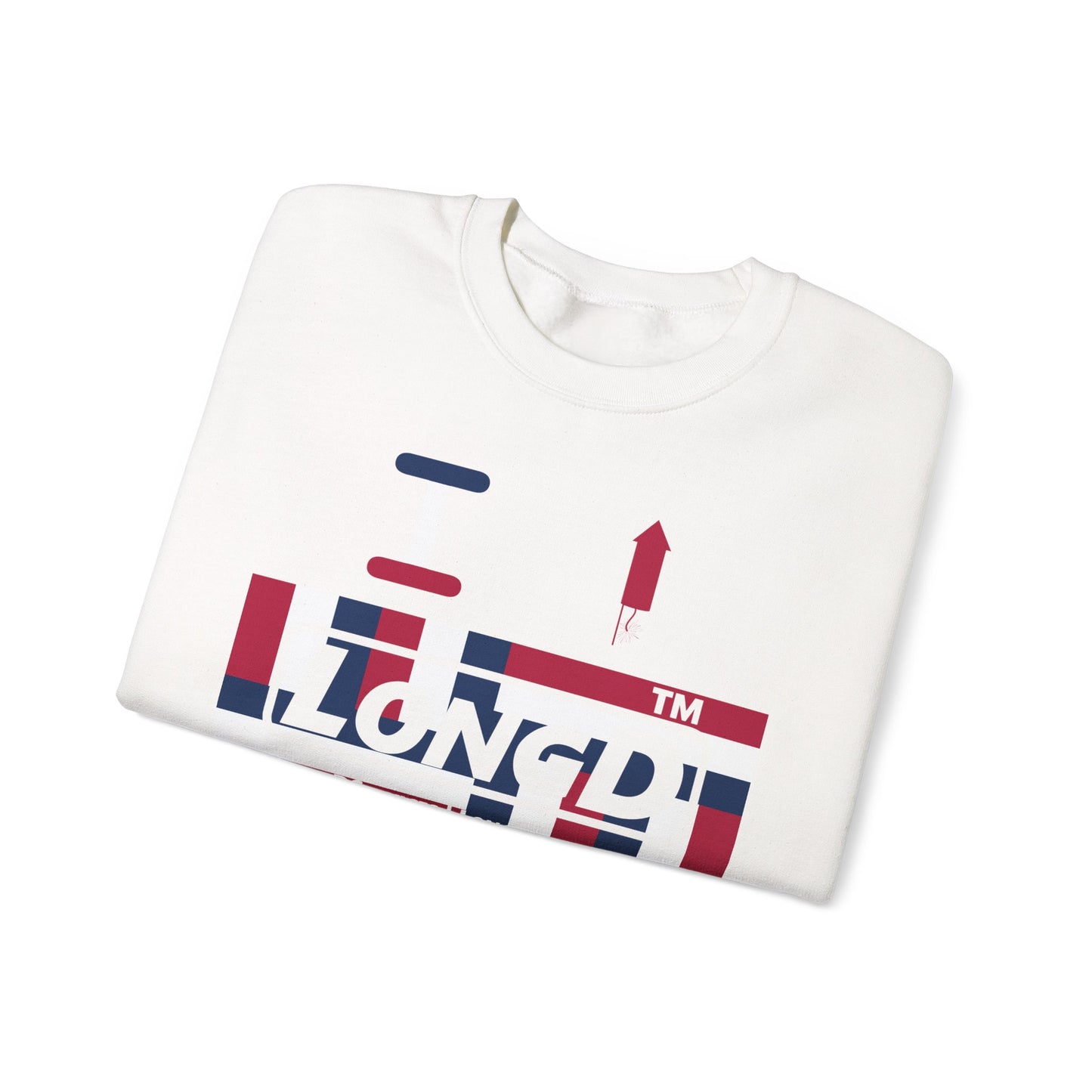 I firecracker LongD negative modified windmill tag-domain logo crewneck sweatshirt