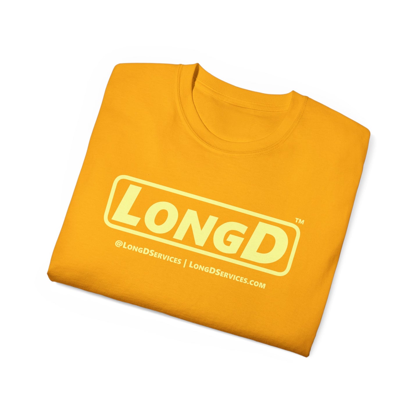 LongD® Logo Cotton Tee (Easter pastel yellow positive text)