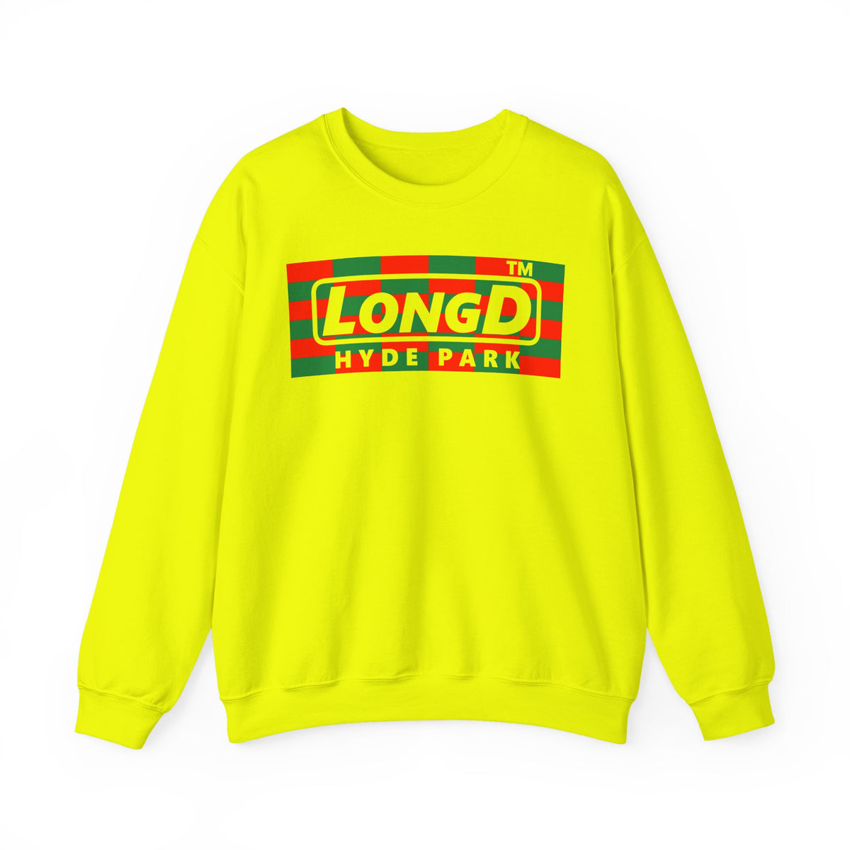 LongD Hyde Park negative tiled logo (Xmas colors) crewneck sweatshirt