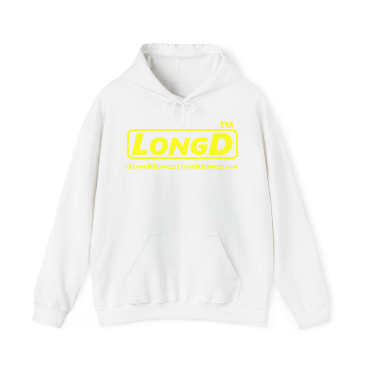 LongD Tag-domain positive alternate basic Yellow (FFFF00) logo hoodie