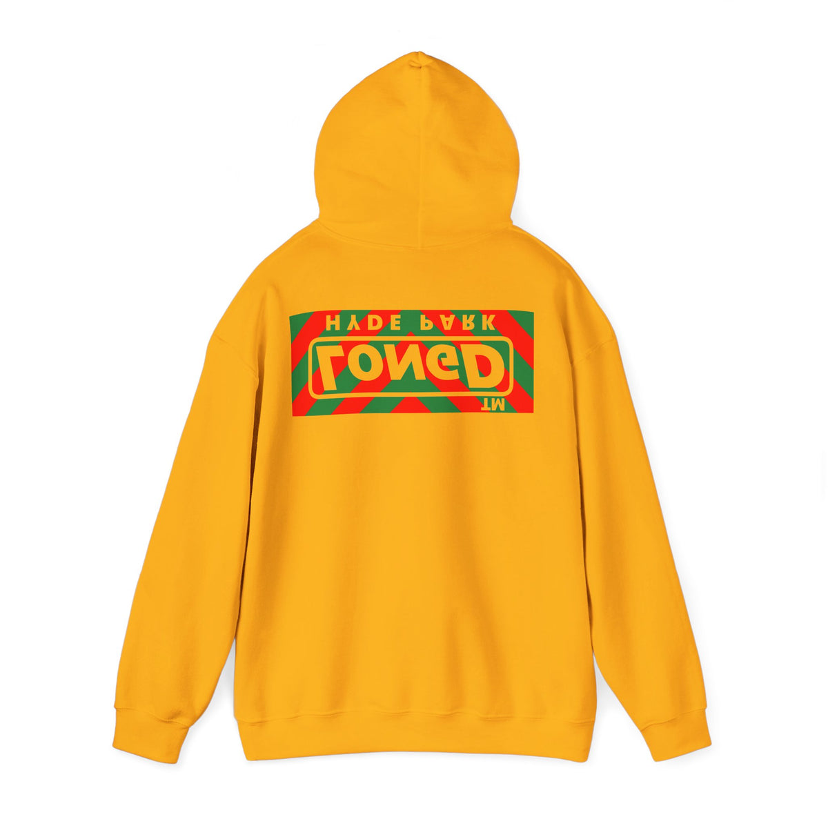 LongD Hyde Park negative downward chevron front-back logo (Xmas colors) hoodie
