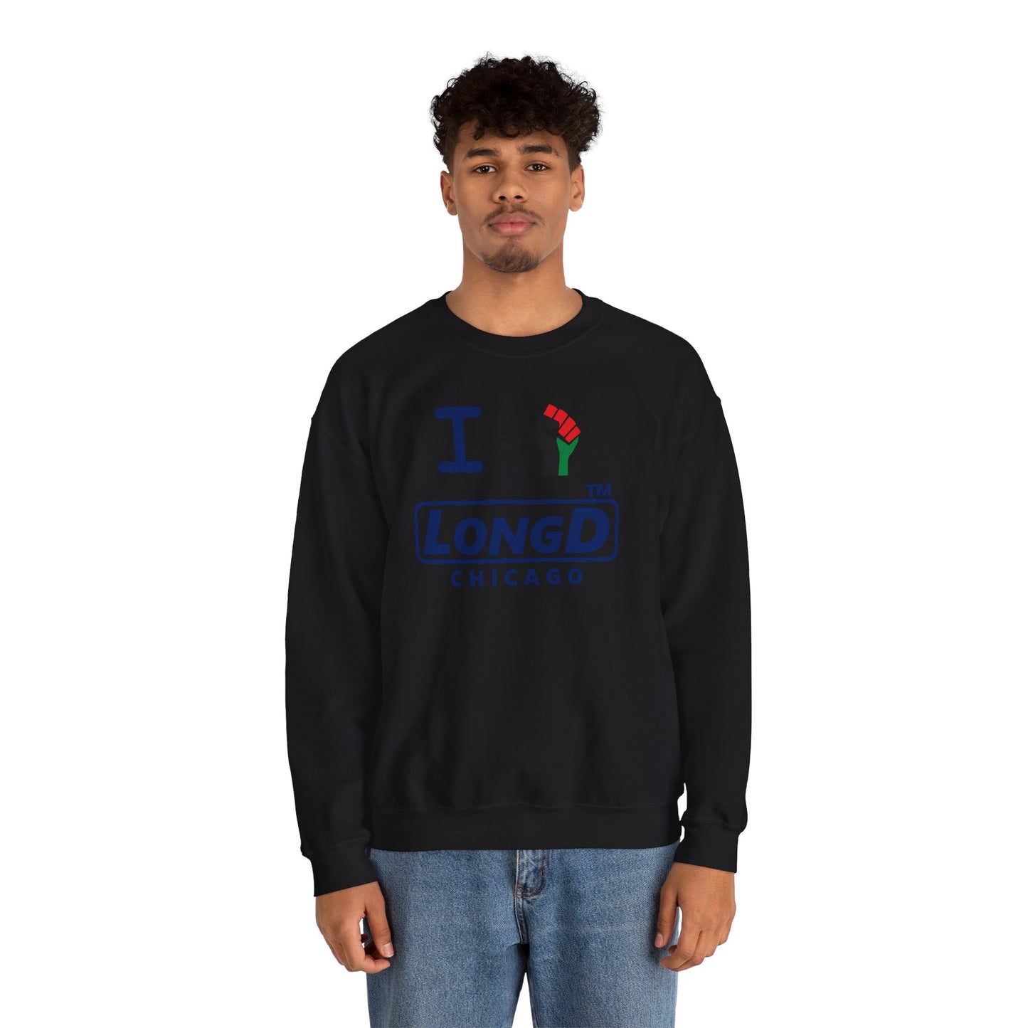 I fist LongD official basic Chicago logo crewneck sweatshirt