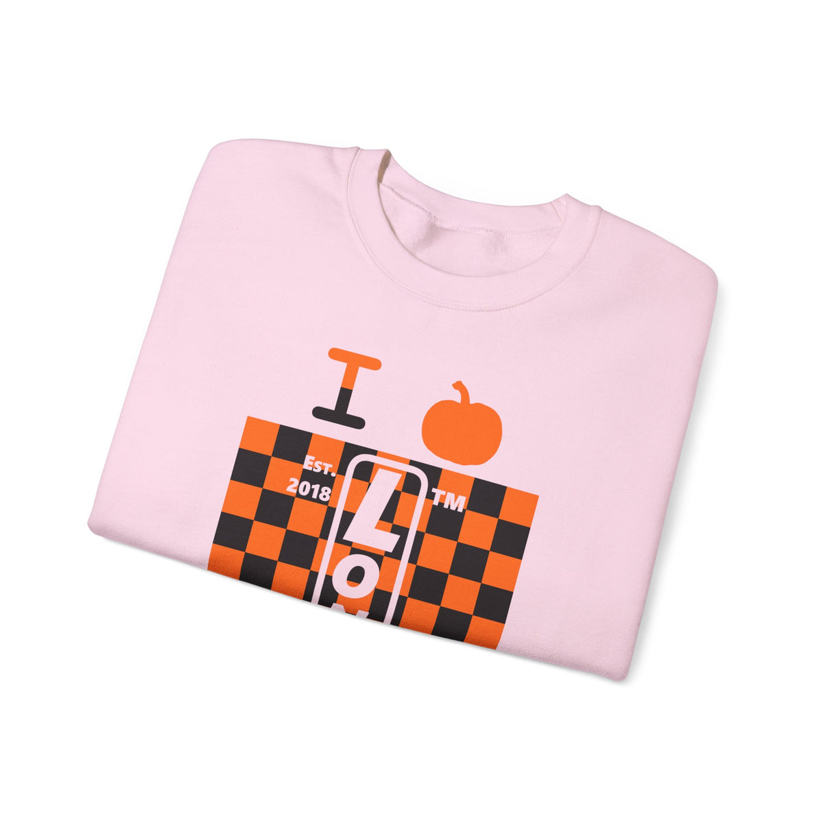 I pumpkin LongD Tag negative upright checkered logo crewneck sweatshirt