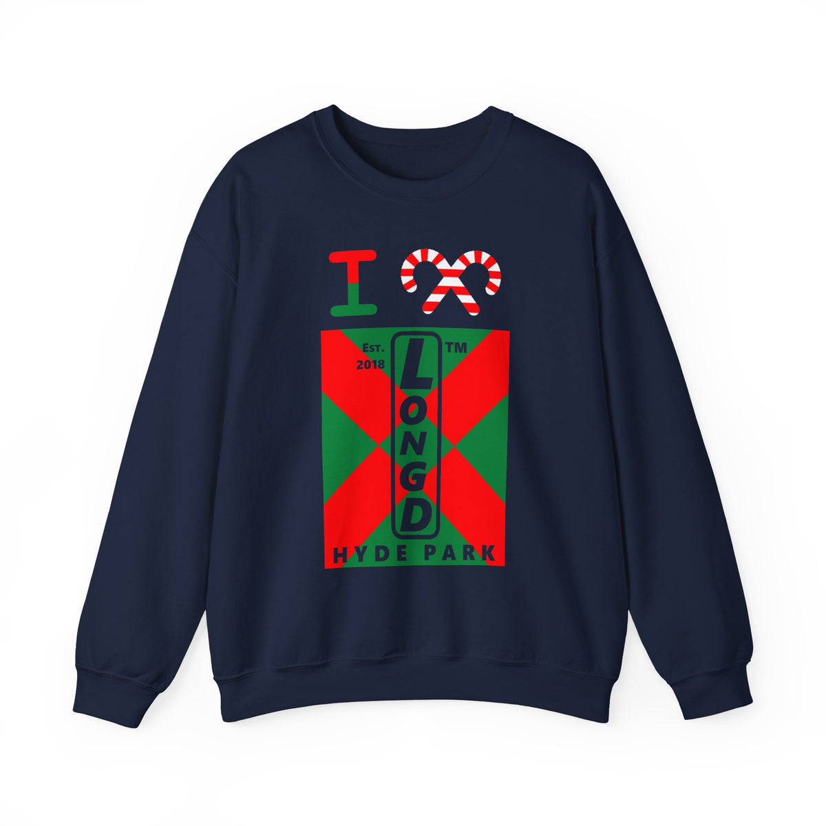 I candy cane LongD Hyde Park negative upright argyle x logo crewneck sweatshirt