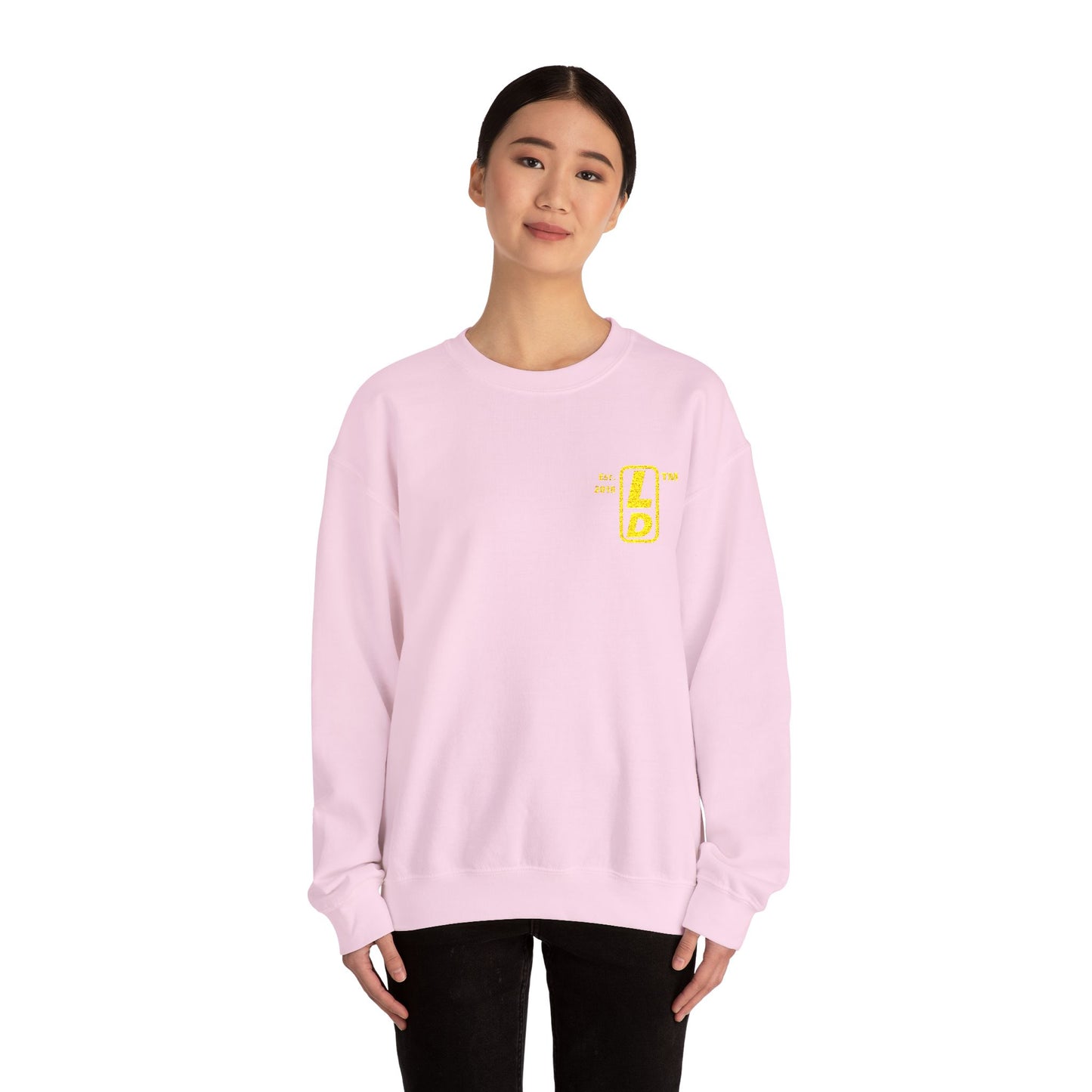 Embroidered Unisex Heavy Blend™ Crewneck Sweatshirt reverse basic logo upright initials