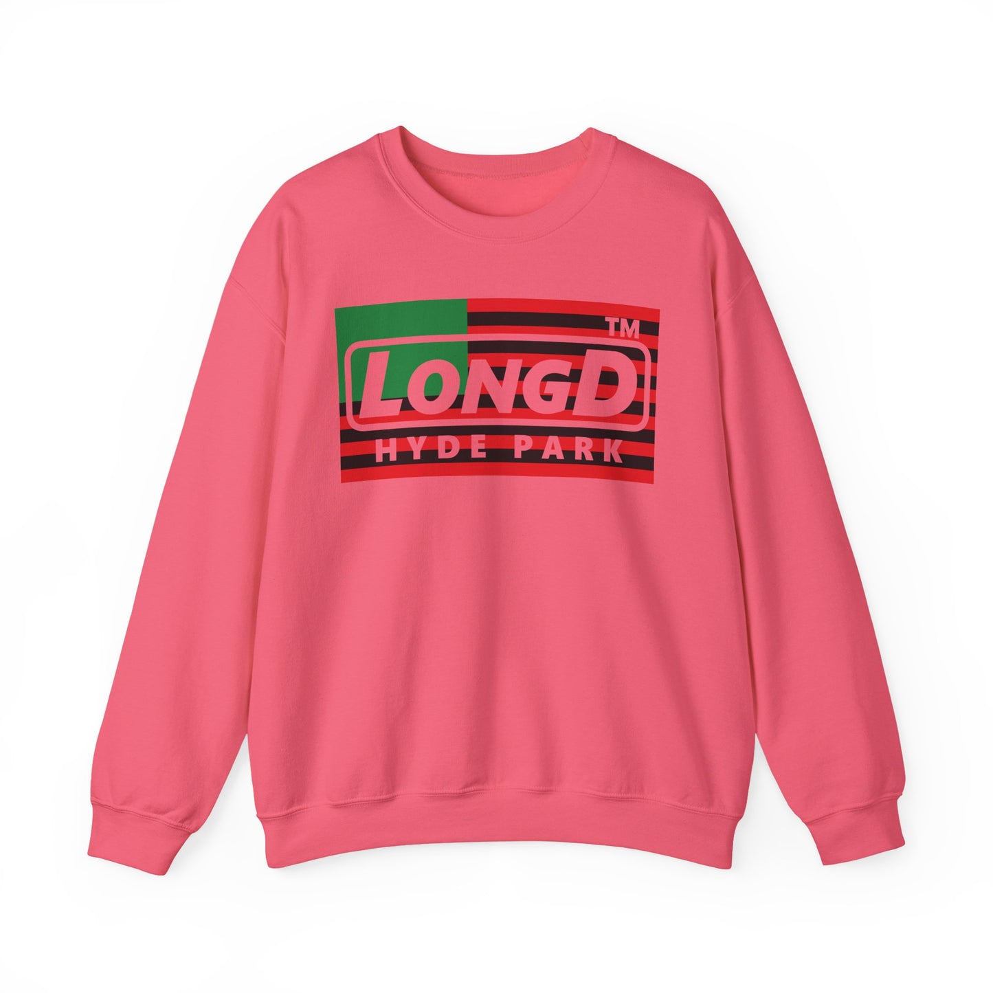 LongD negative flag Hyde Park logo crewneck sweatshirt (Juneteenth colors)