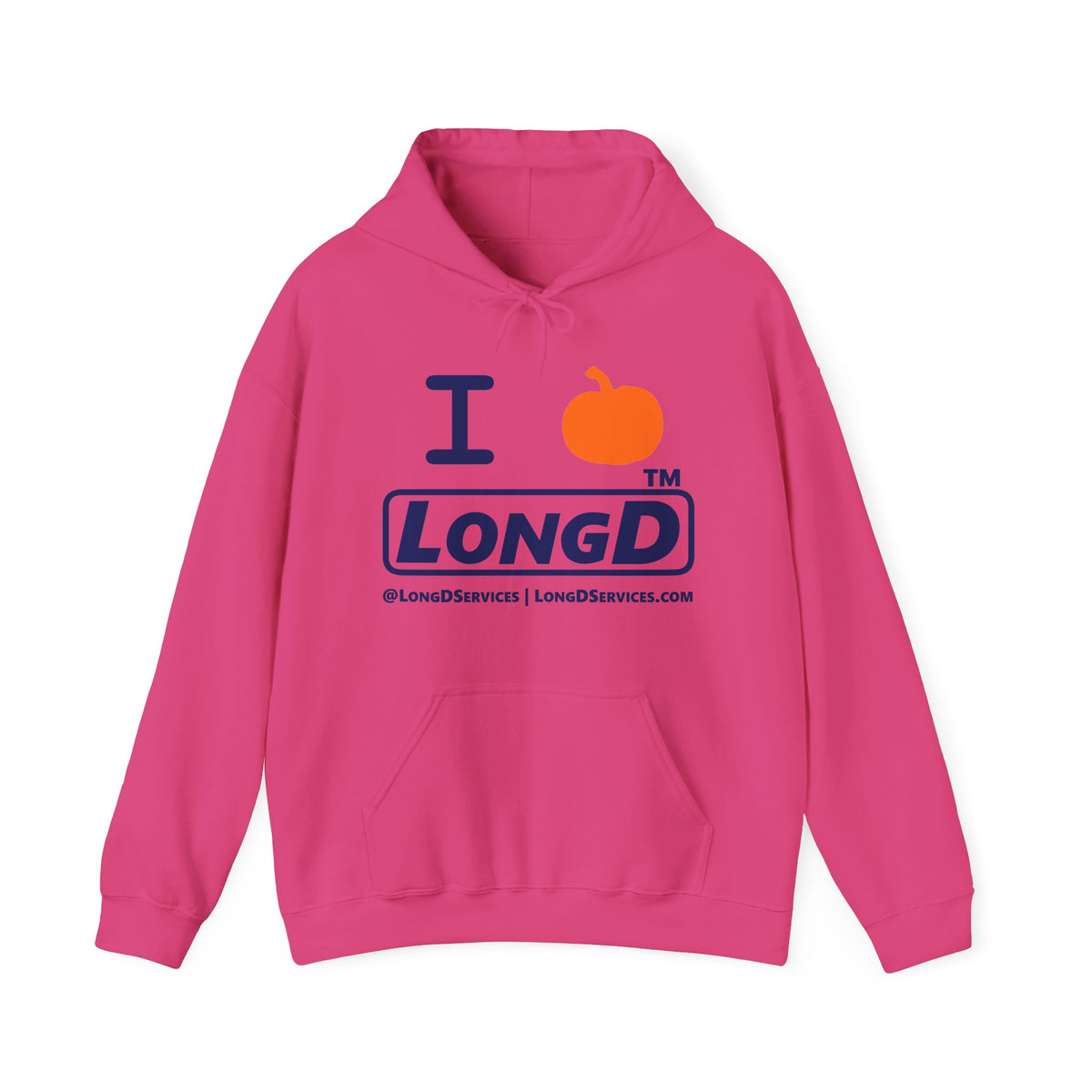 I pumpkin LongD Tag-domain positive basic Navy (002060) logo hoodie