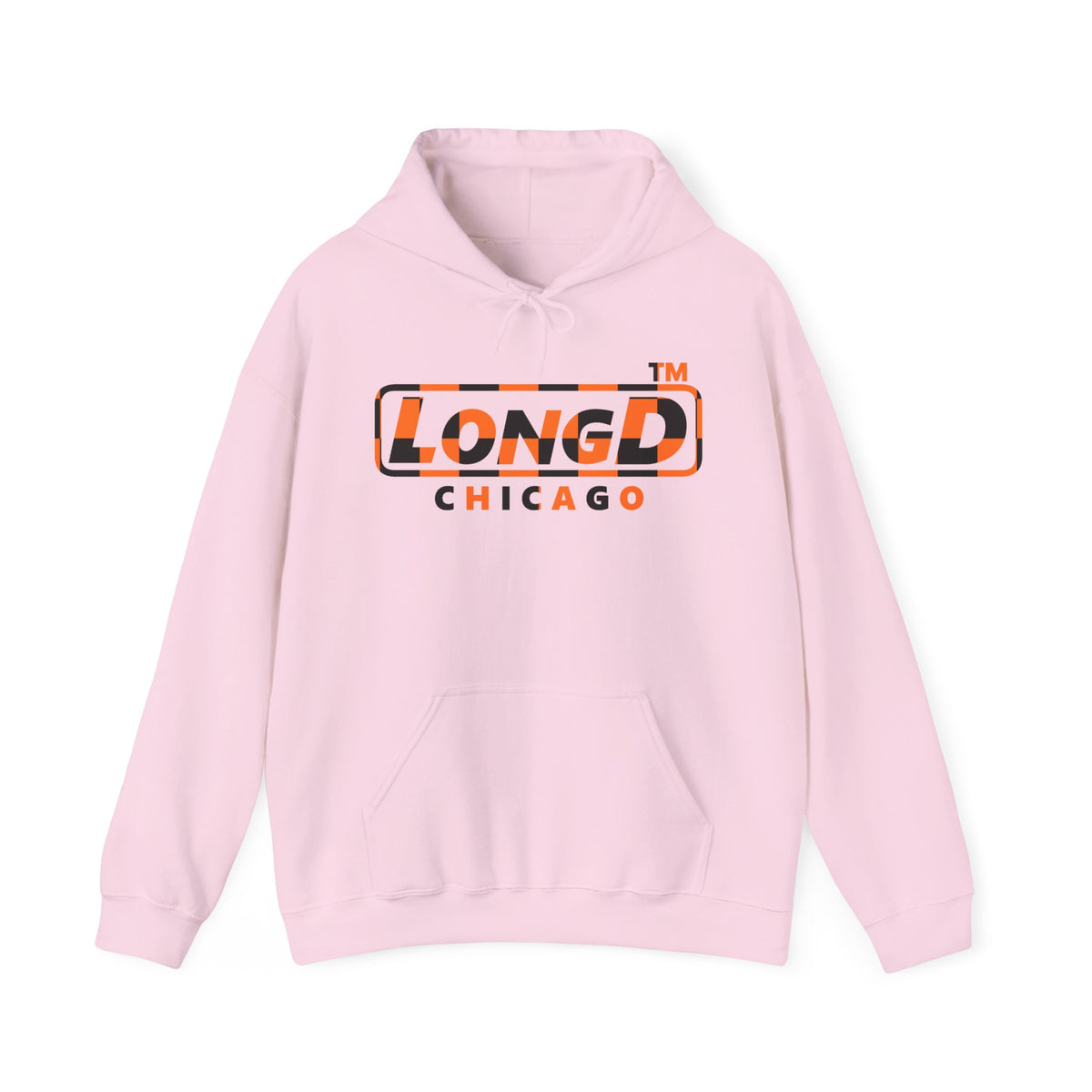 LongD Chicago positive checkered logo (Halloween colors) hoodie
