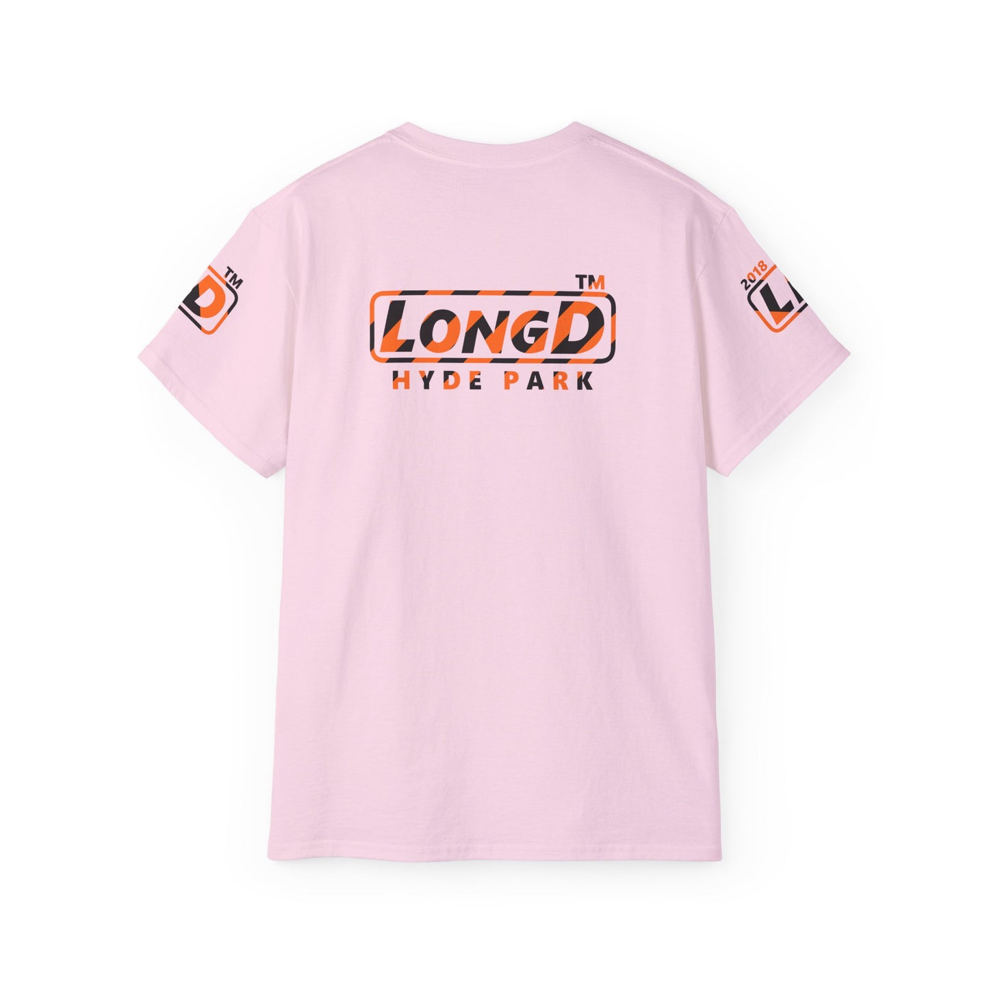 LongD Hyde Park positive 12-striped 4-print logo (Halloween colors) cotton tee