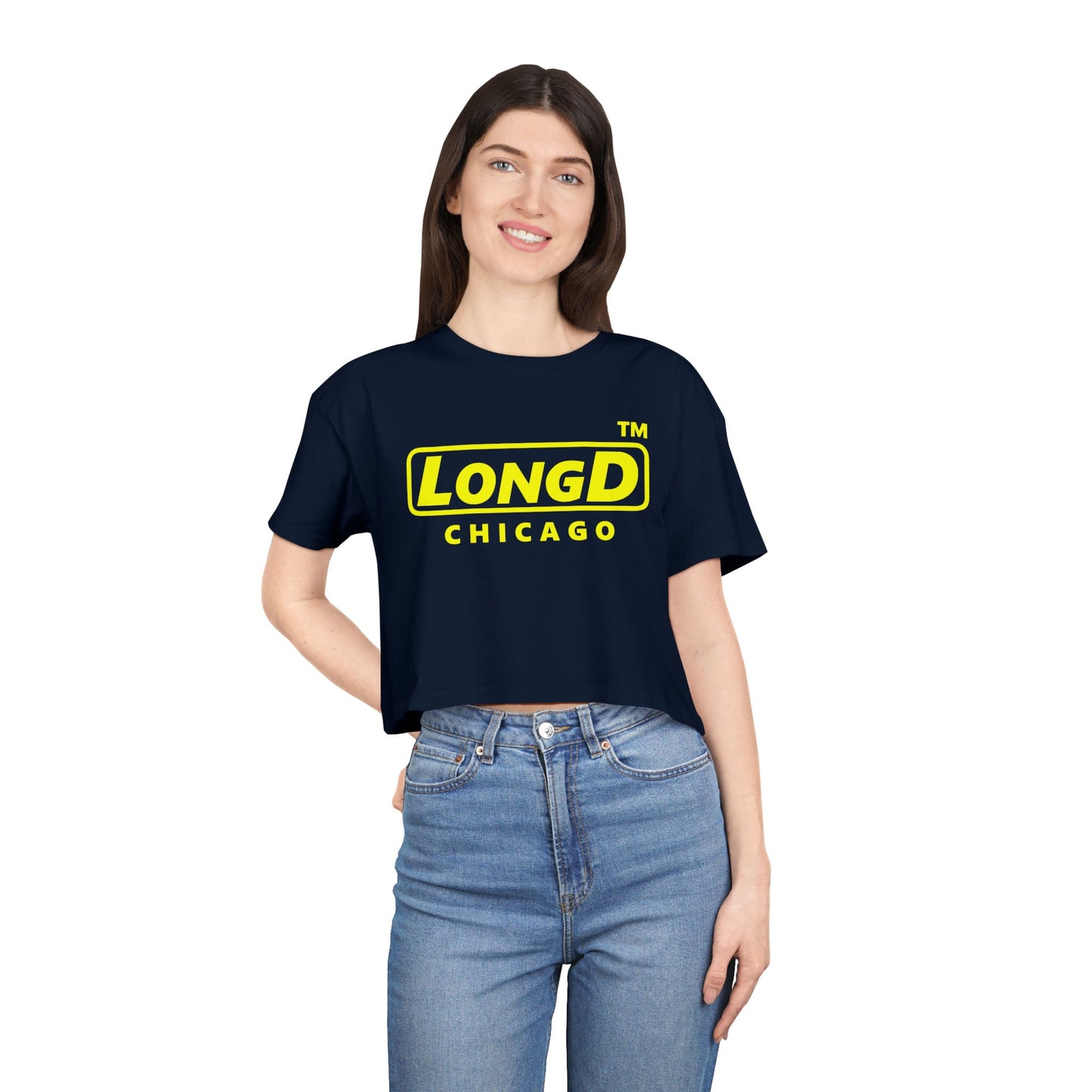 LongD Logo (Chicago positive alternate) Women's Crop Tee