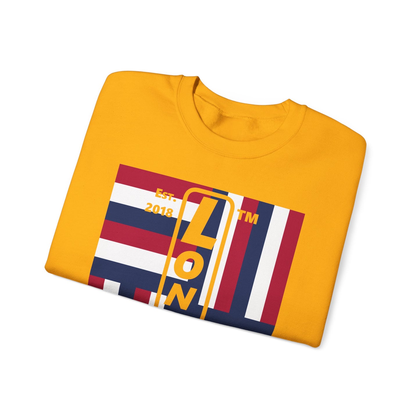 LongD negative windmill Hyde Park upright logo crewneck sweatshirt (patriotic colors)
