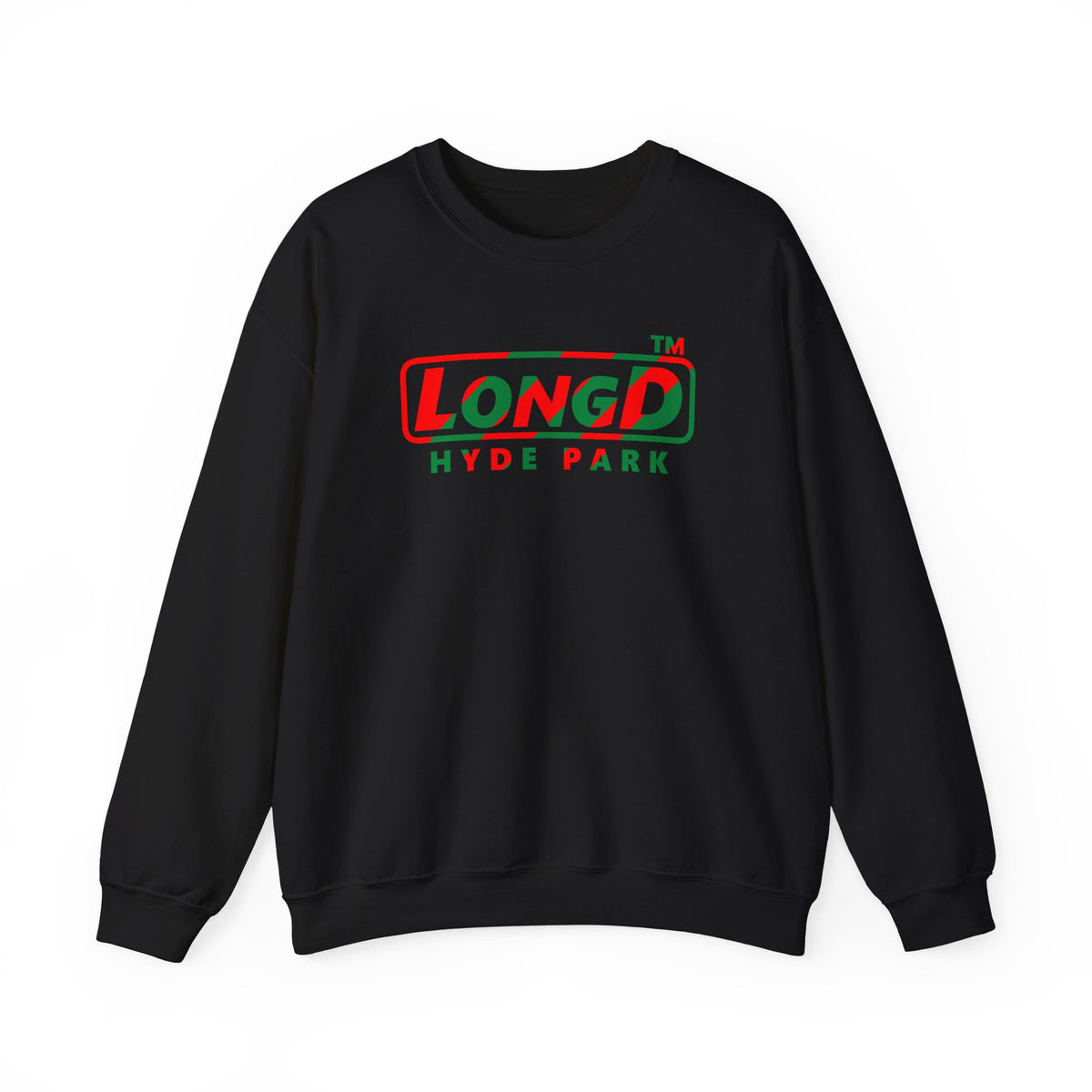 LongD Hyde Park positive pixel-weighted 6-striped logo (Xmas colors) crewneck sweatshirt