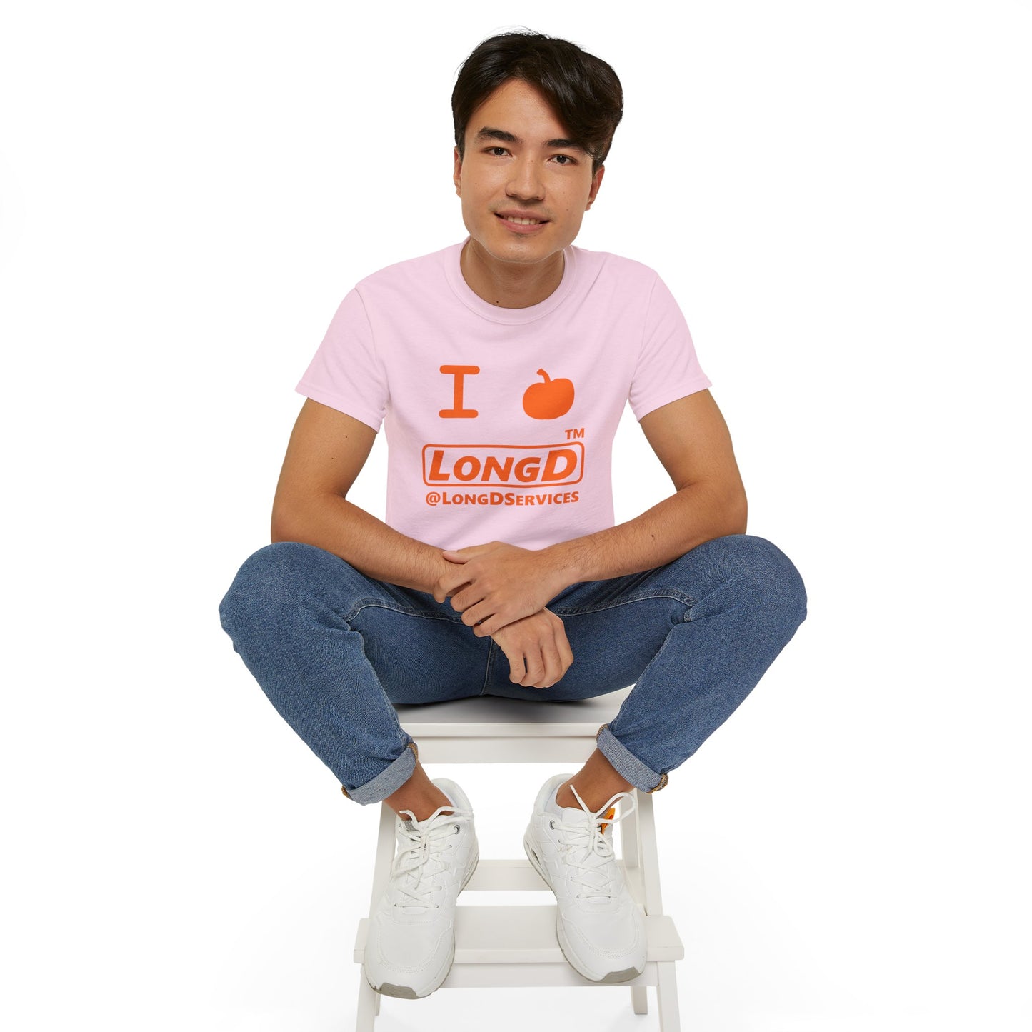 I Pumpkin LongD® Logo Cotton Tee positive orange basic tag logo