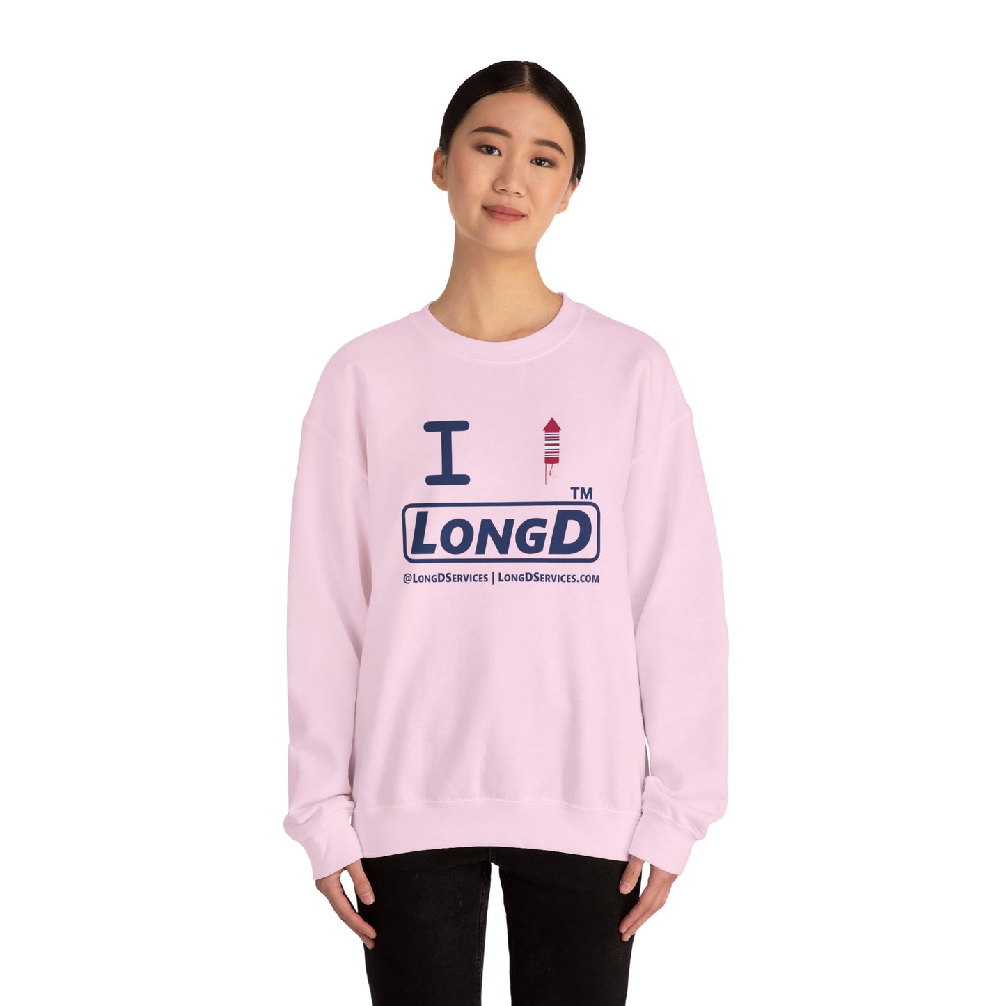 I firecracker LongD official basic tag-domain logo crewneck sweatshirt