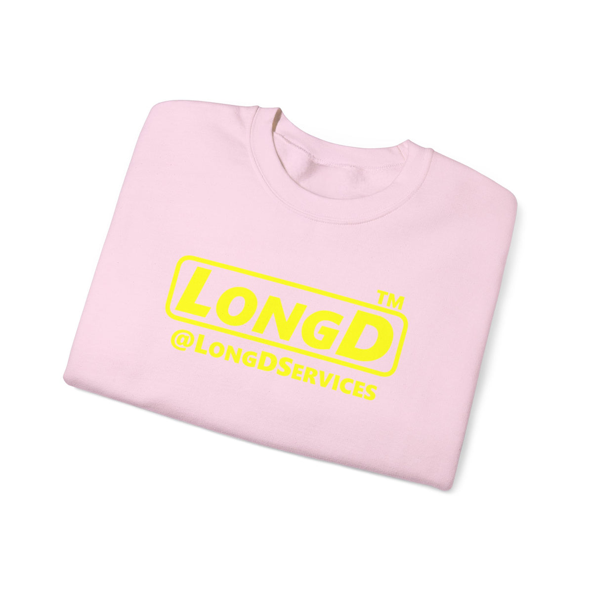 LongD Tag positive alternate basic Yellow (FFFF00) logo crewneck sweatshirt