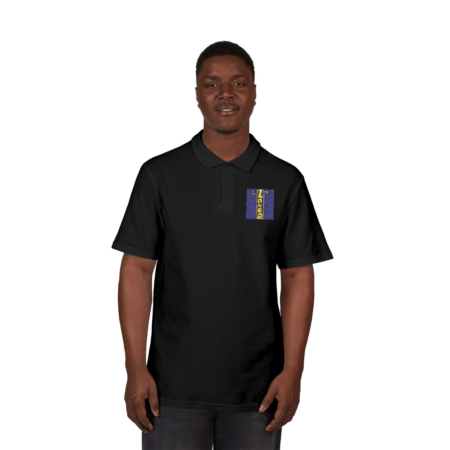 Embroidered LongD reverse official logo upright polo shirt
