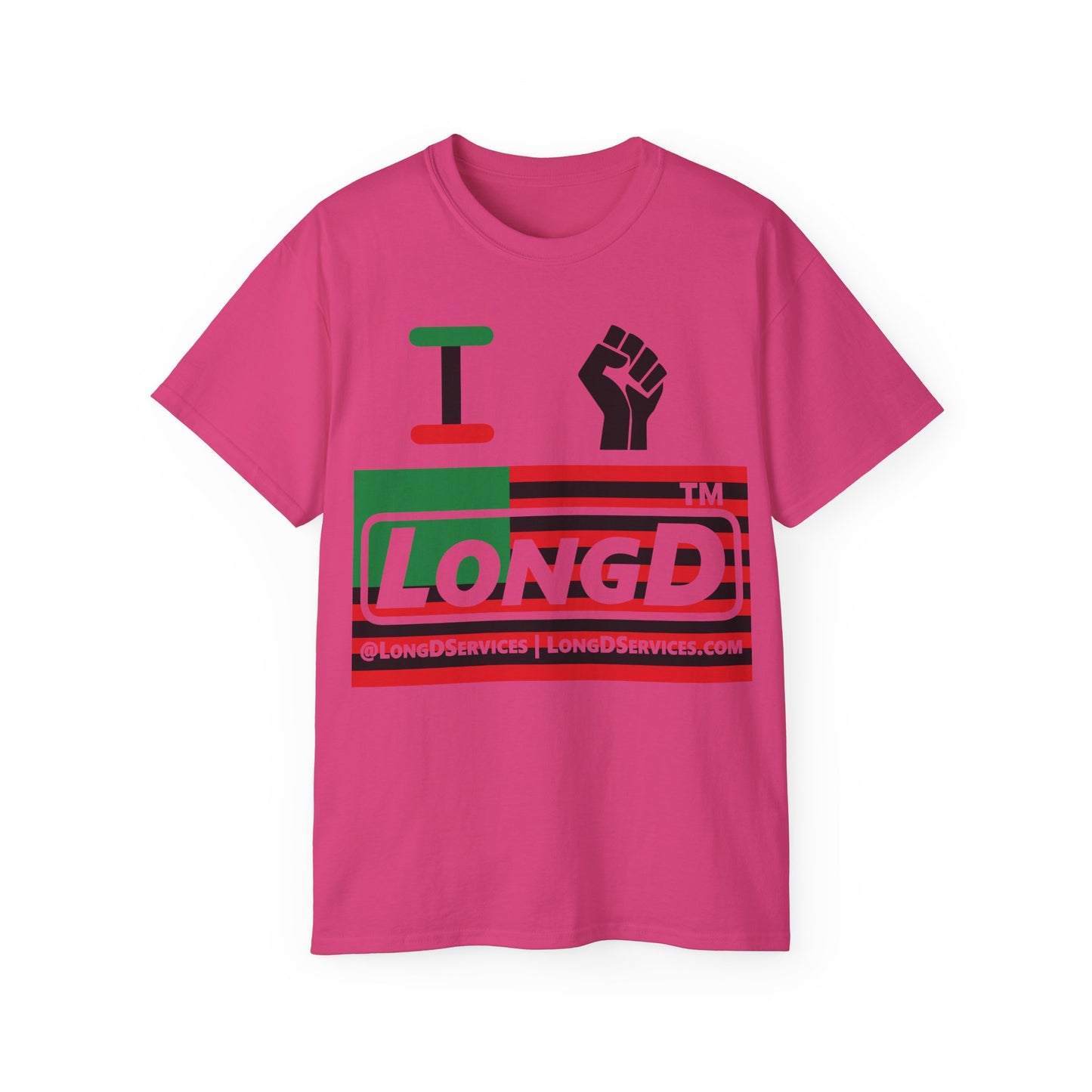 I fist LongD negative flag tag-domain logo cotton tee