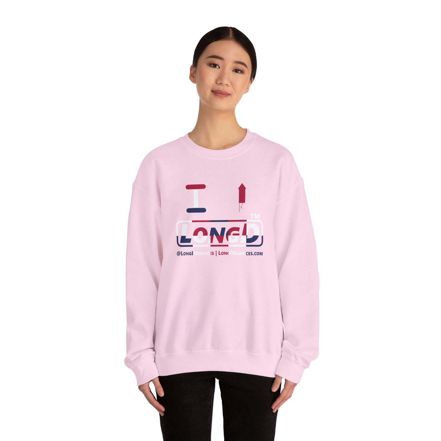 I firecracker LongD positive 2x5 tag-domain logo crewneck sweatshirt