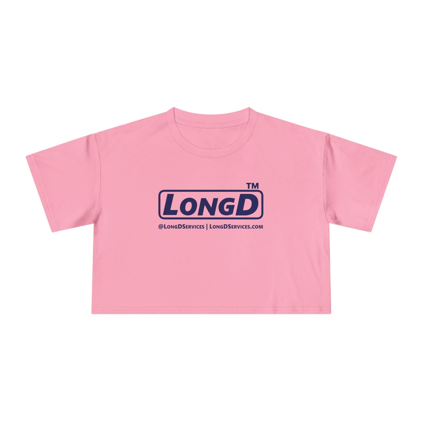 LongD Tag-domain positive official basic logo crop tee