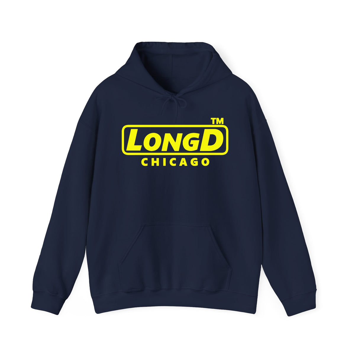 LongD Chicago positive alternate basic Yellow (FFFF00) logo hoodie