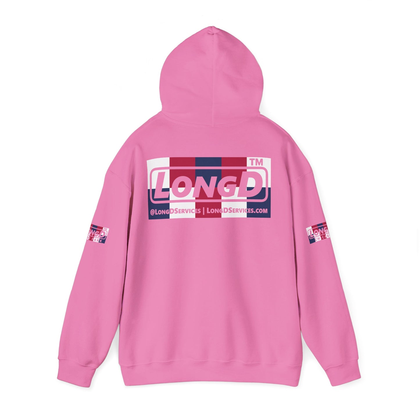 I firecracker LongD® negative 2x5 4-print double breasted tag logo hoodie