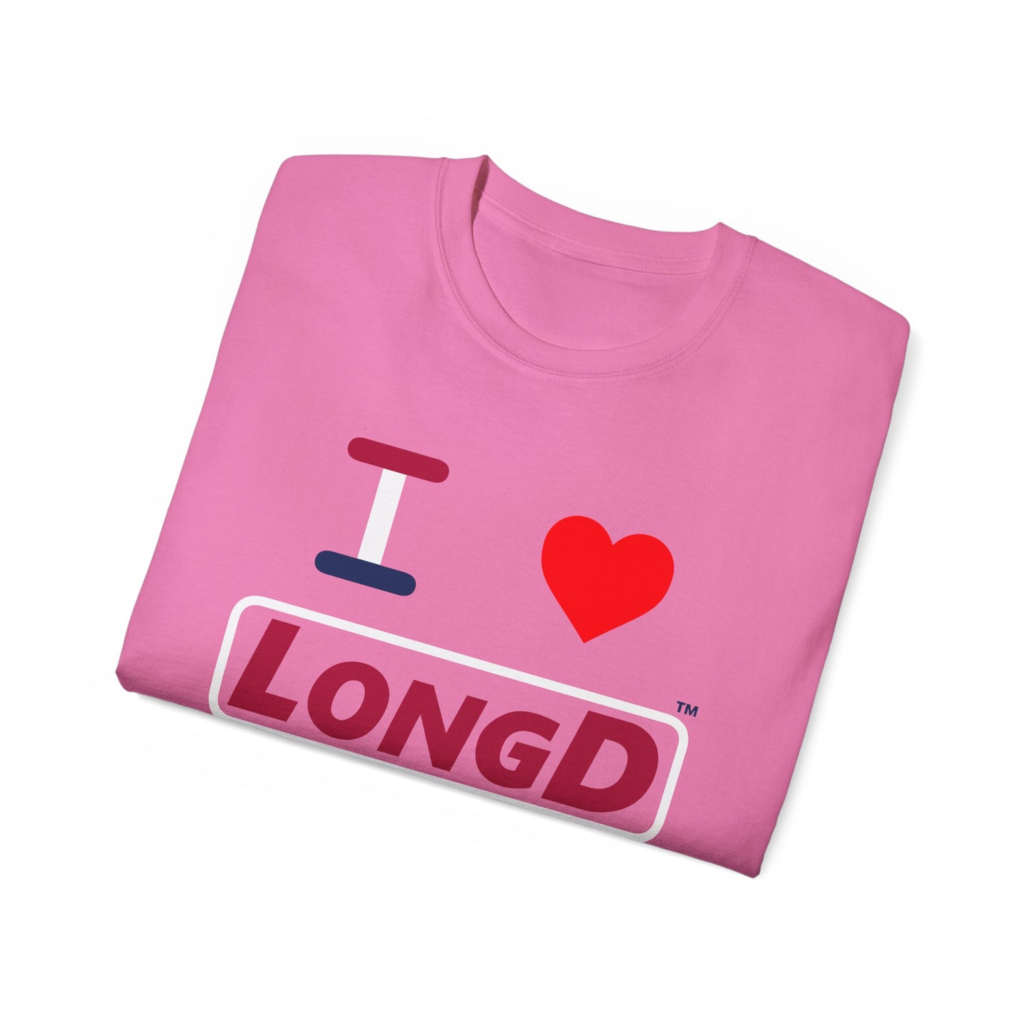 I Luv LongD® Logo Cotton Tee Red, White and Blue positive elements text