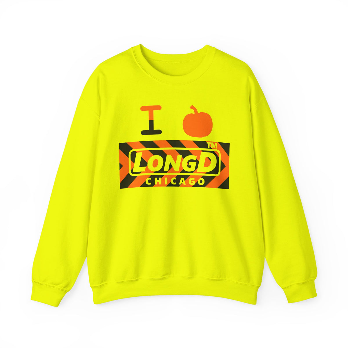 I pumpkin LongD Chicago negative forward chevron logo crewneck sweatshirt