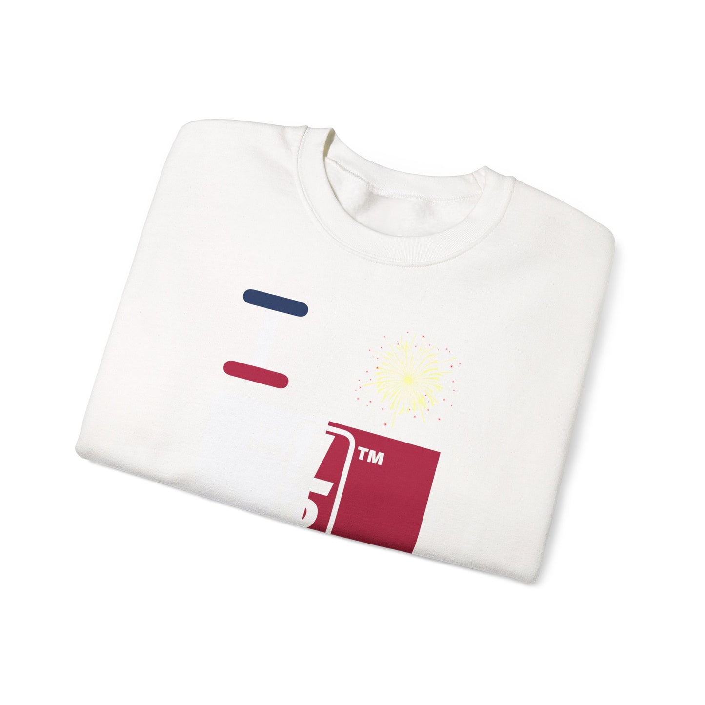I Burst LongD negative quarters tag upright logo crewneck sweatshirt